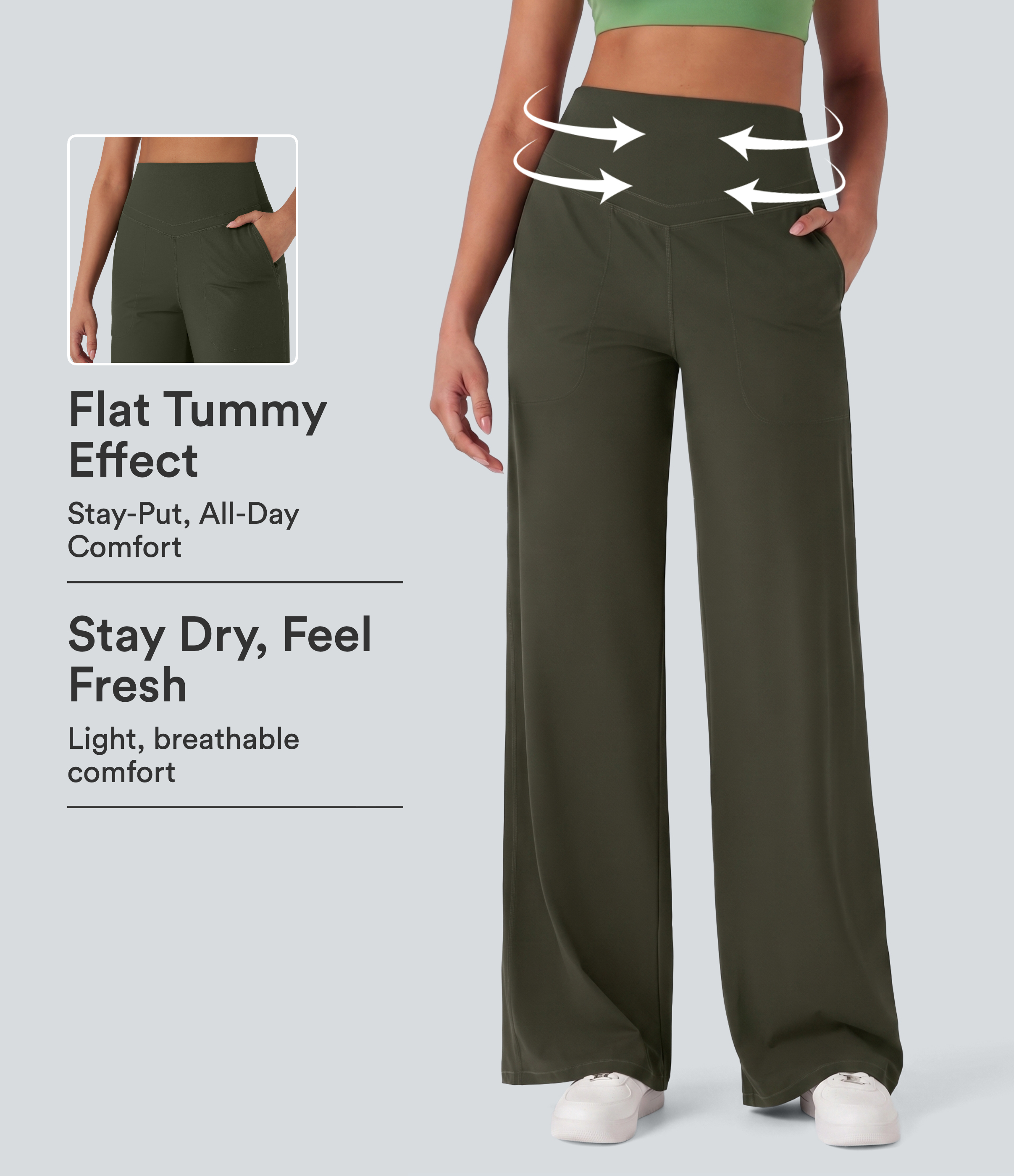 Halara UltraSculpt™ High Waisted Tummy Control Straight Leg Yoga Pants with Pockets