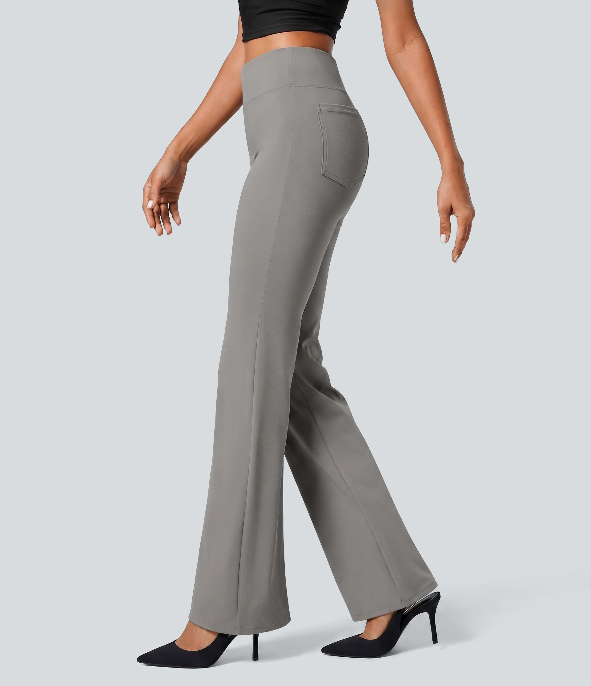 Halara Flex™ High Waisted Back Side Pocket Slight Flare Work Pants