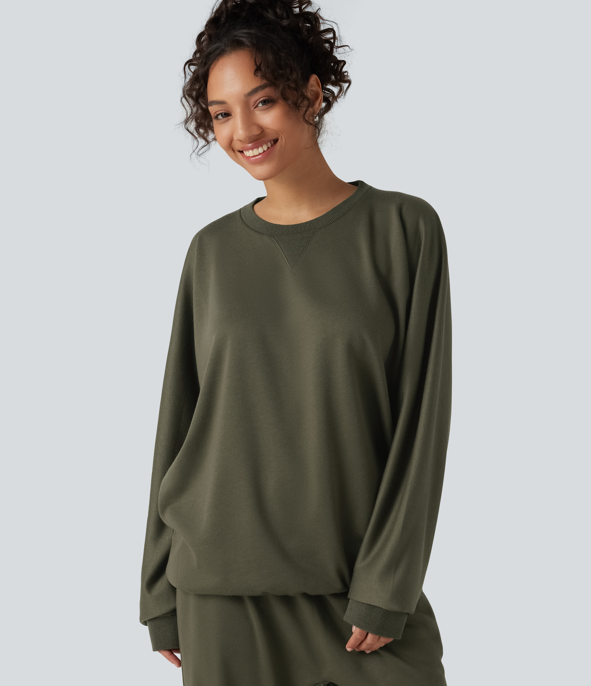 Round Neck Long Sleeve Casual Sports Sweatshirt