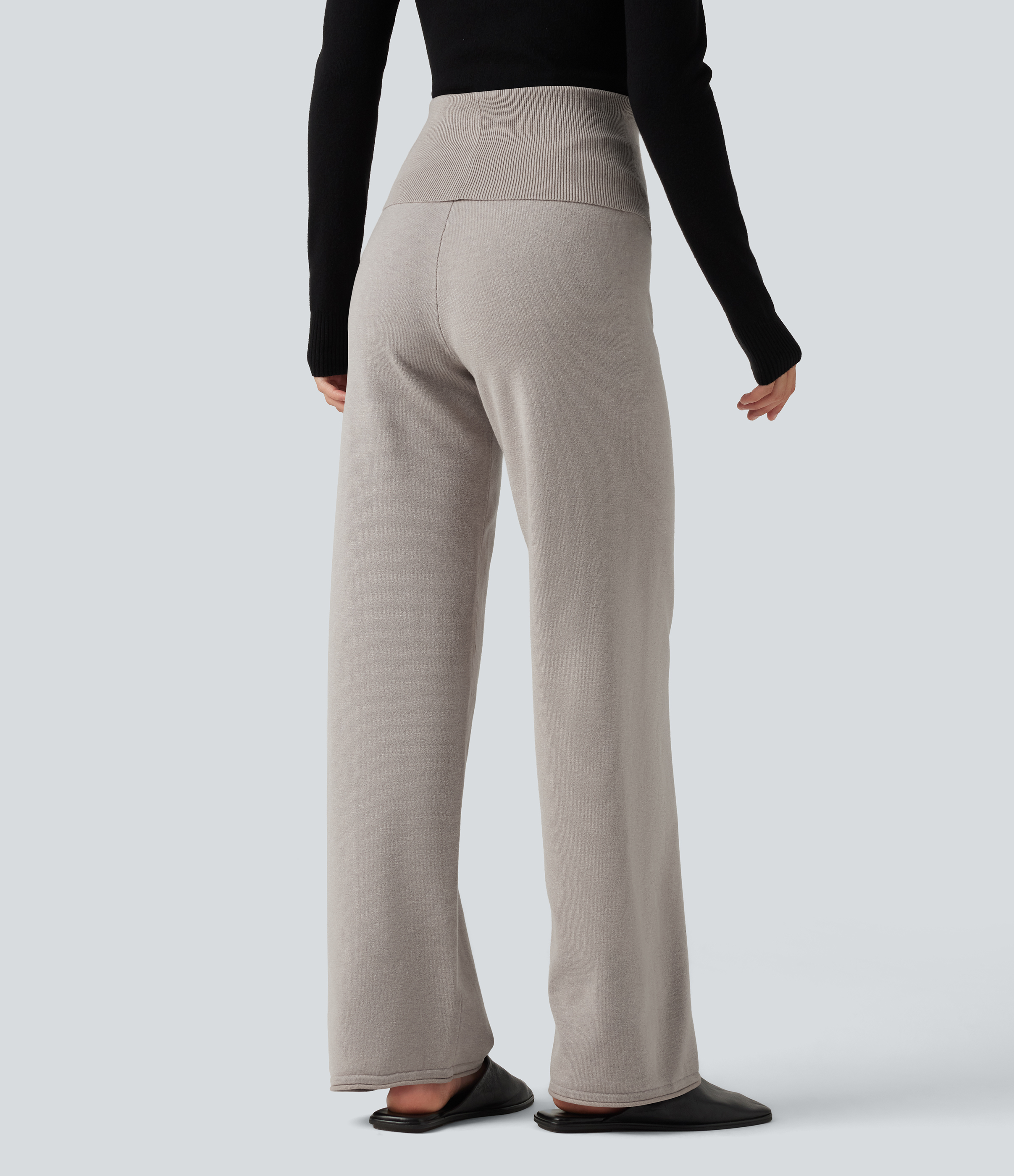 Mica Gray Denim High Waisted Straight Leg Lounge Sweater Pants / 2