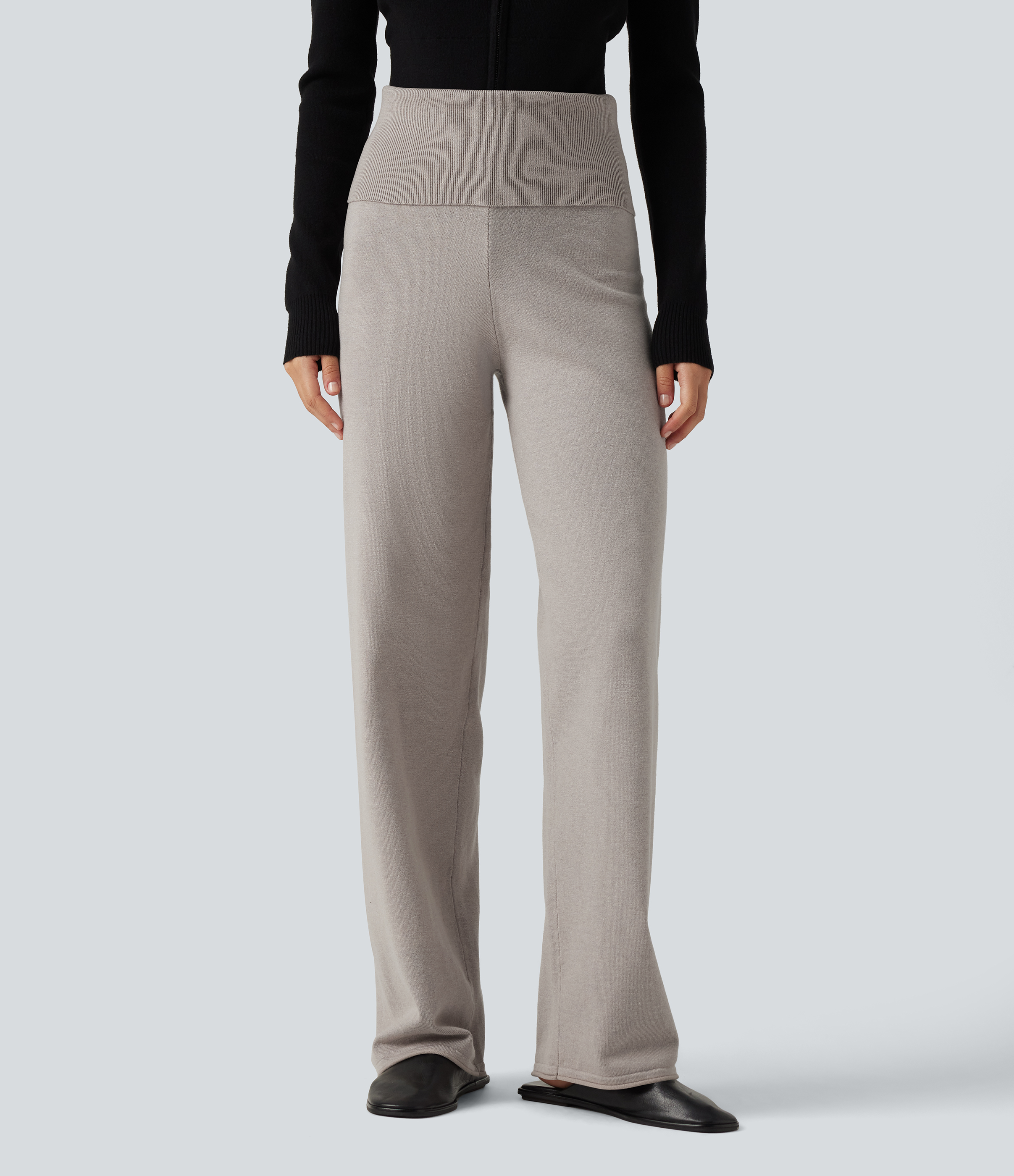 High Waisted Straight Leg Lounge Sweater Pants