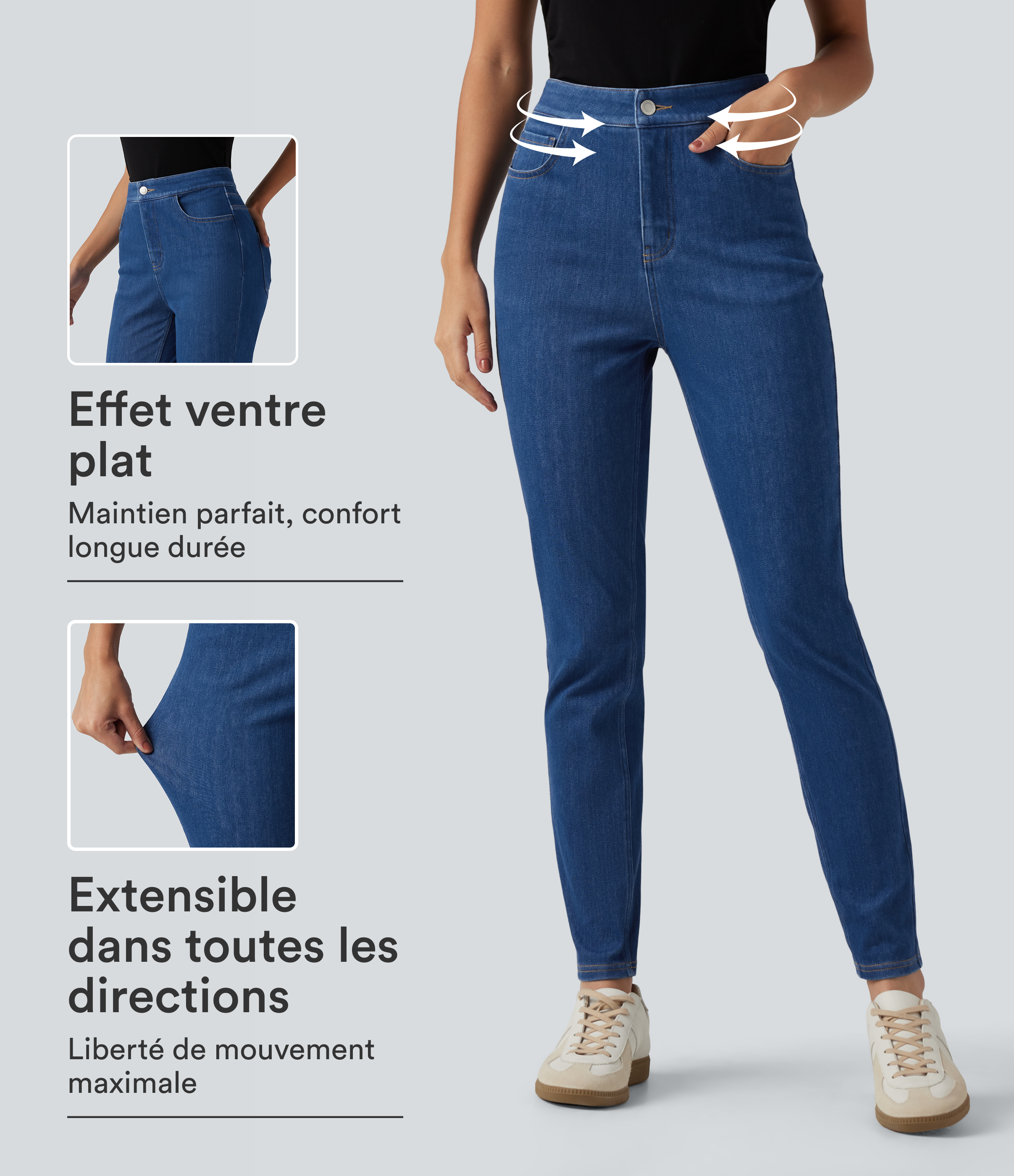 Jean Halara Flex™ taille haute gainant avec poches