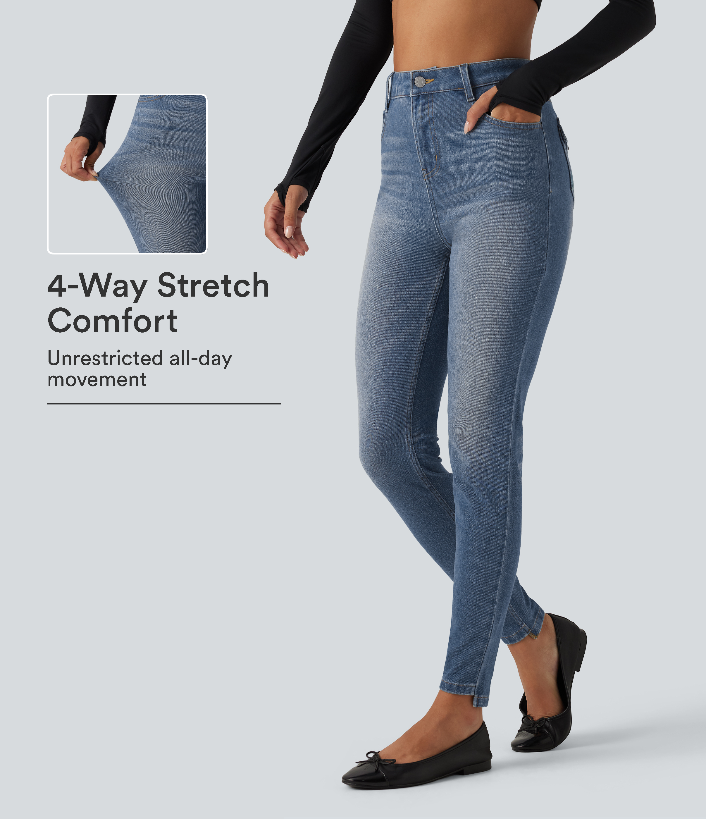 Halara Flex™ High Waisted Casual Skinny Jeans with Pockets
