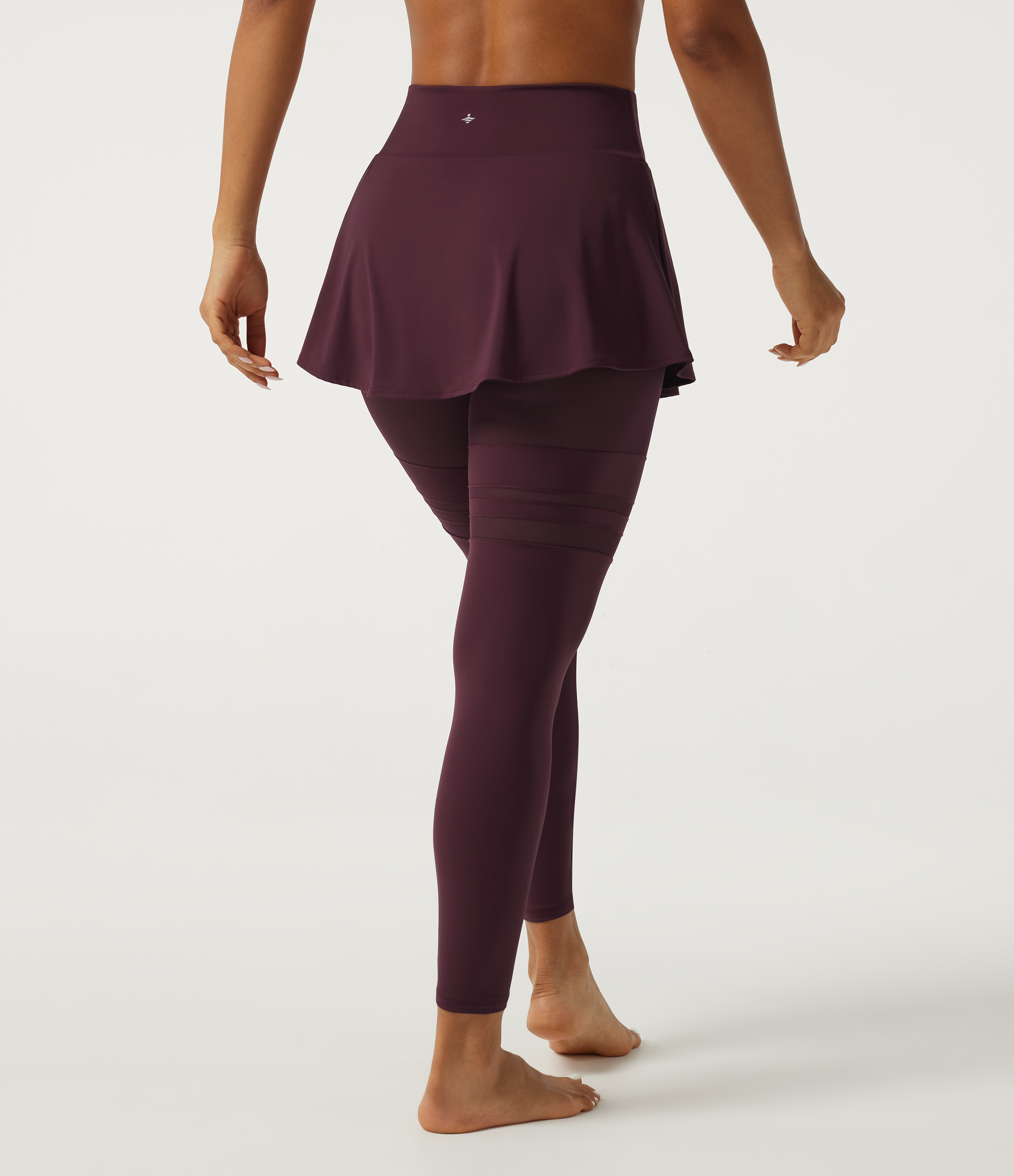 Berry Red Softlyzero™ Airy - Plissierte Leggings mit mittelhohem Bund, Seitentaschen, Kontrast-Mesh und integriertem Minirock / 2
