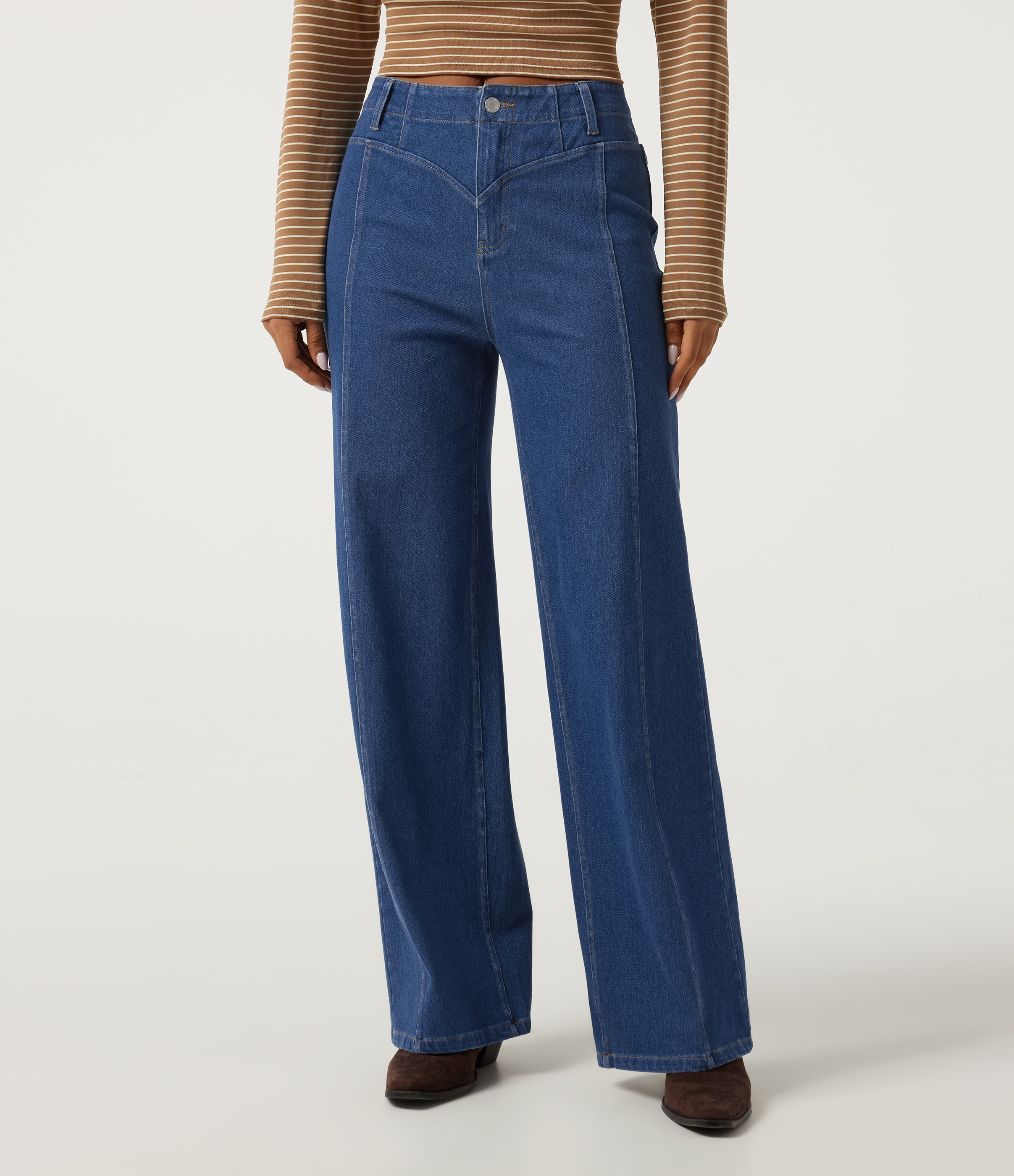 Jean droit Halara Flex™ en maille stretch taille mi-haute avec poches