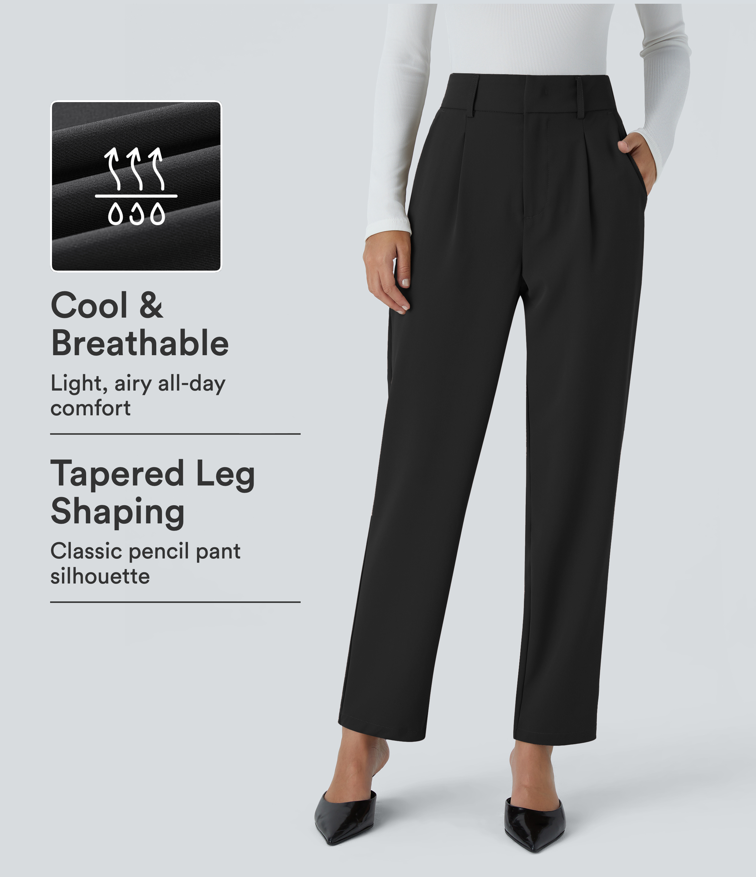 Halara Flex™ High Waisted Pocket Solid Work Tapered Pants