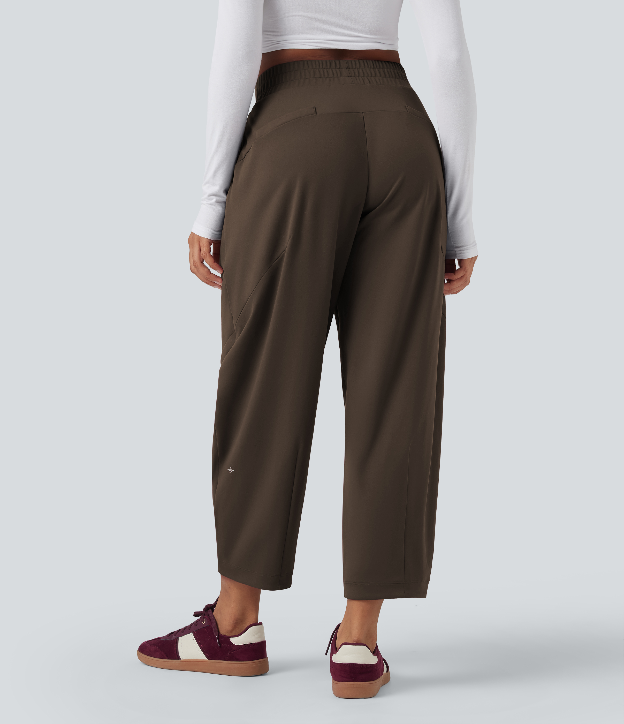 Chocolate Martini DayStretch Mid Rise Casual Barrel Leg Baggy 7/8 Pants with Pockets / 2