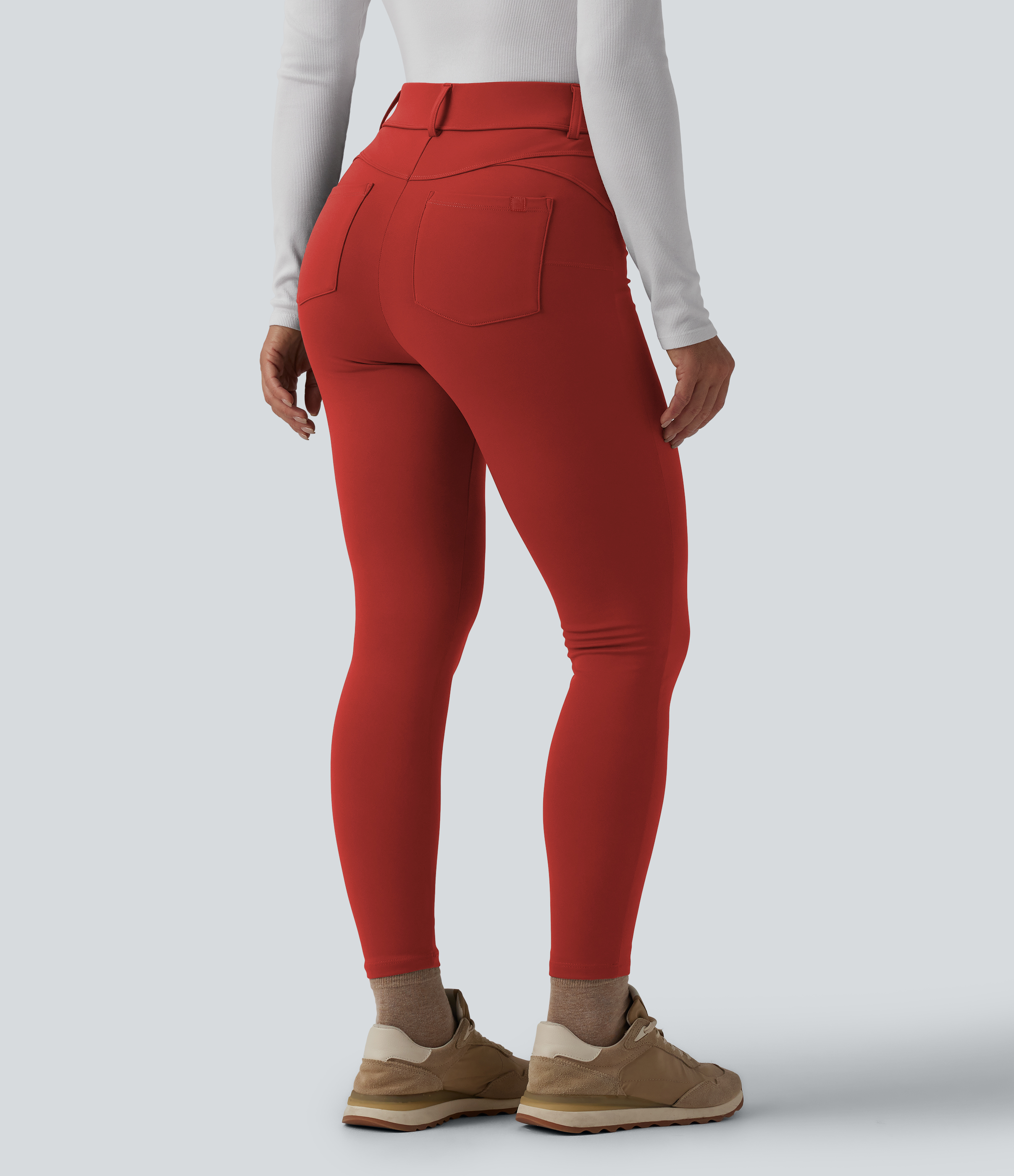 SoftlyZero™ Plush Thermal High Waisted Casual 7/8 Leggings with Pockets