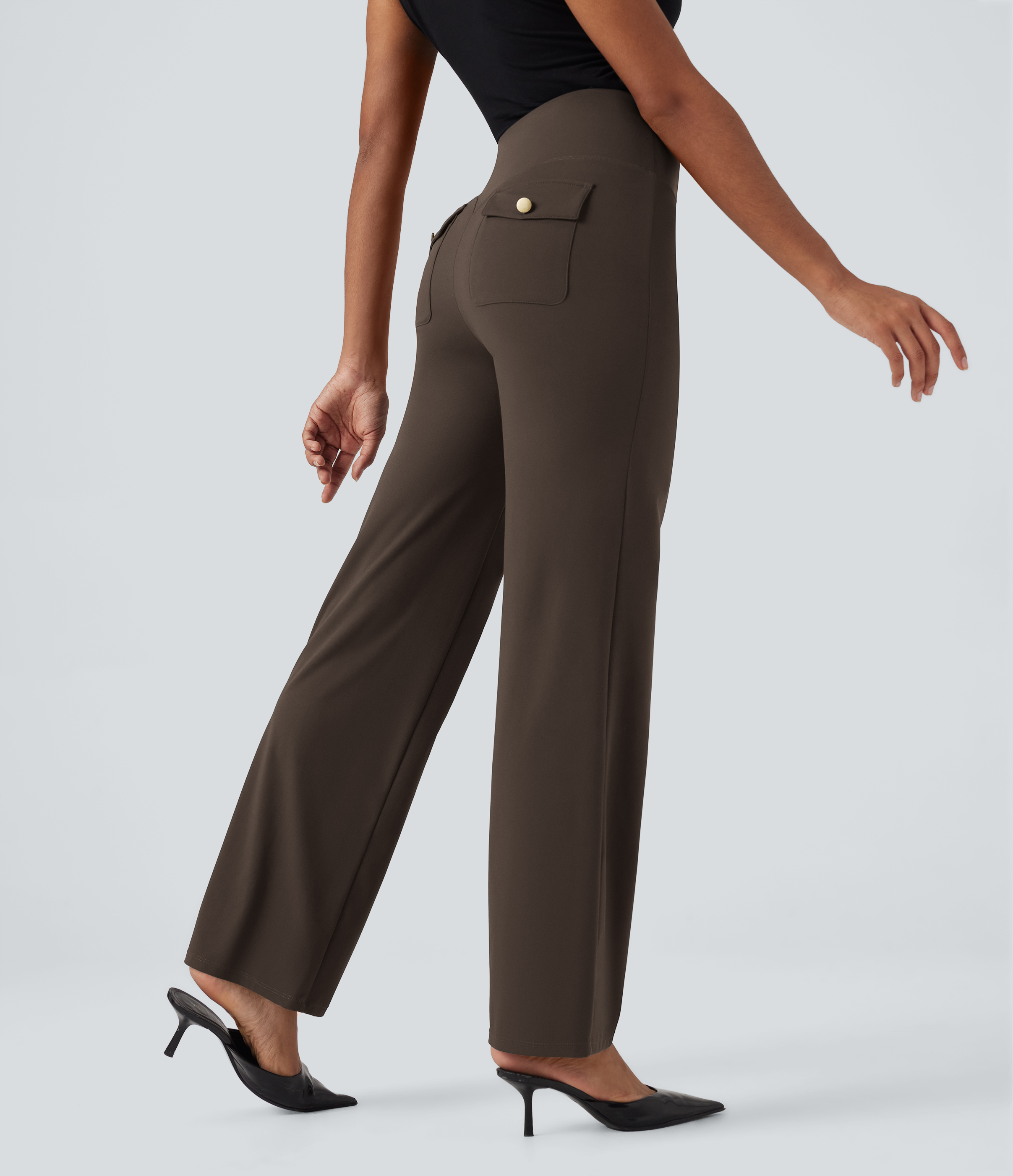 Halara UltraSculpt™ High Waisted Tummy Control Straight Leg Work Pants with Pockets
