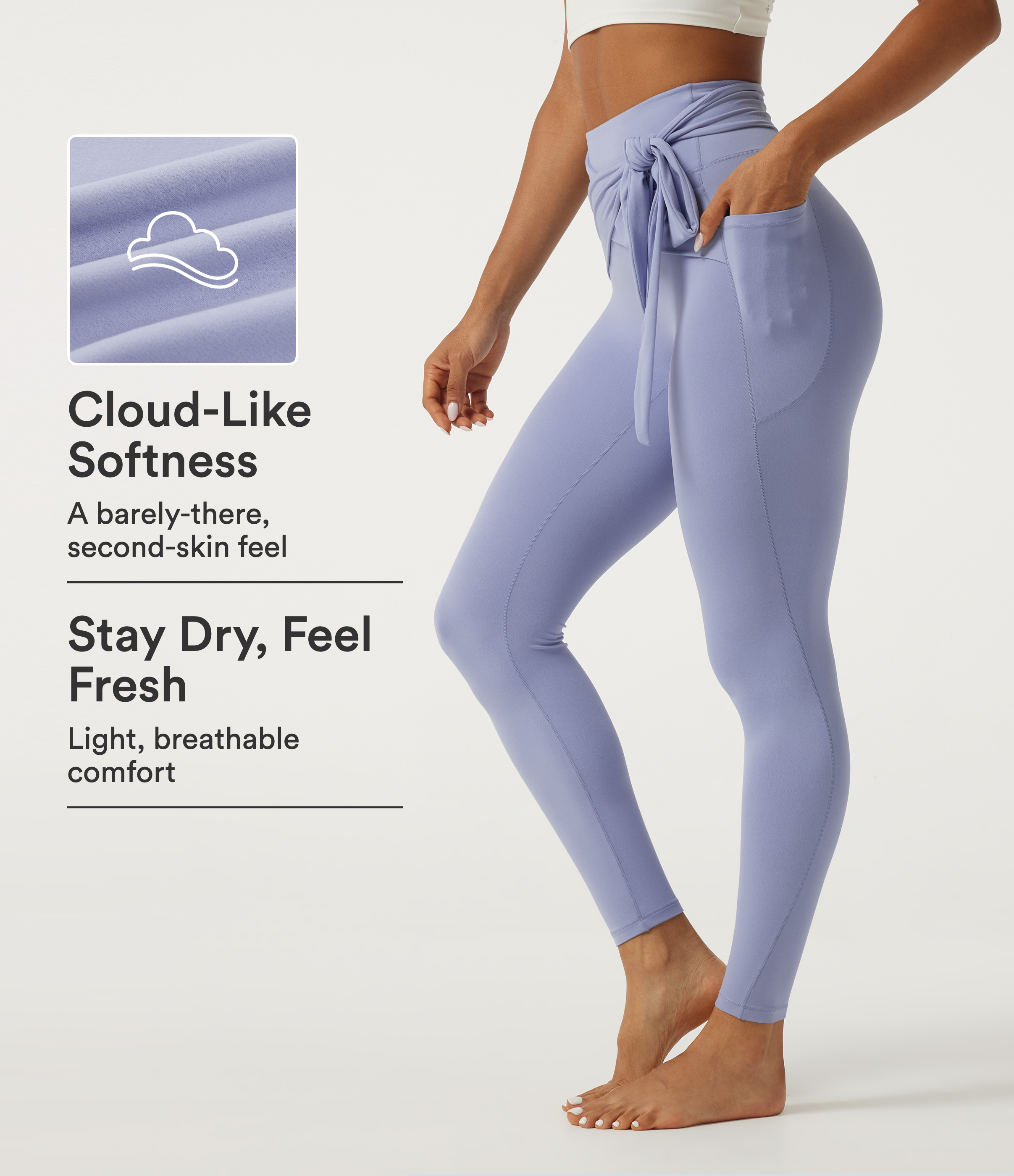 SoftlyZero™ High Waisted Tie Front Yoga Leggings with Pockets