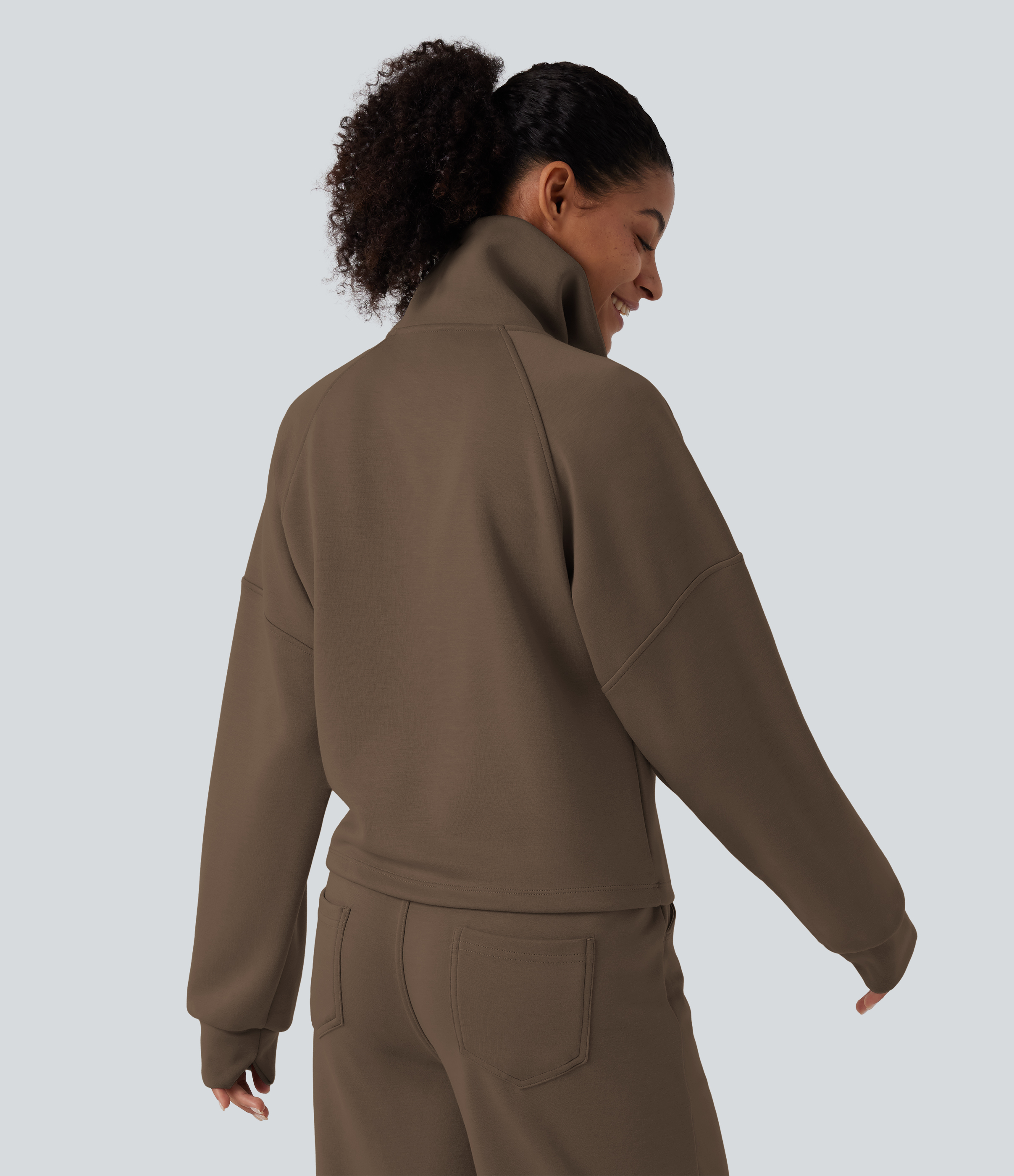 Coffee Liqueúr Sweat-shirt de travail à col montant, demi-zip, manches longues / 2