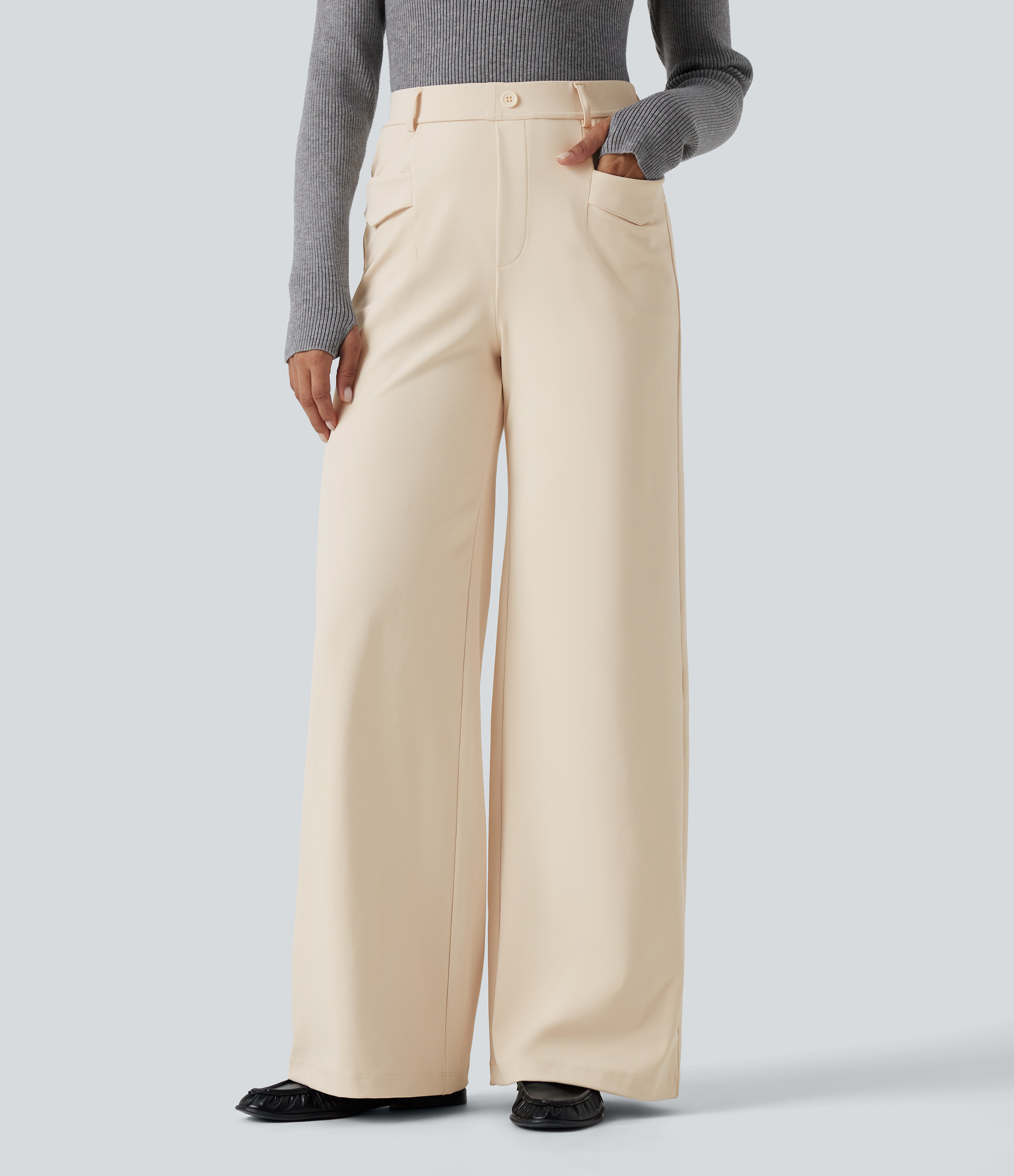 Halara Flex™ DayStretch Wrinkle Recovery High Waisted Straight Leg Work Pants with Pockets