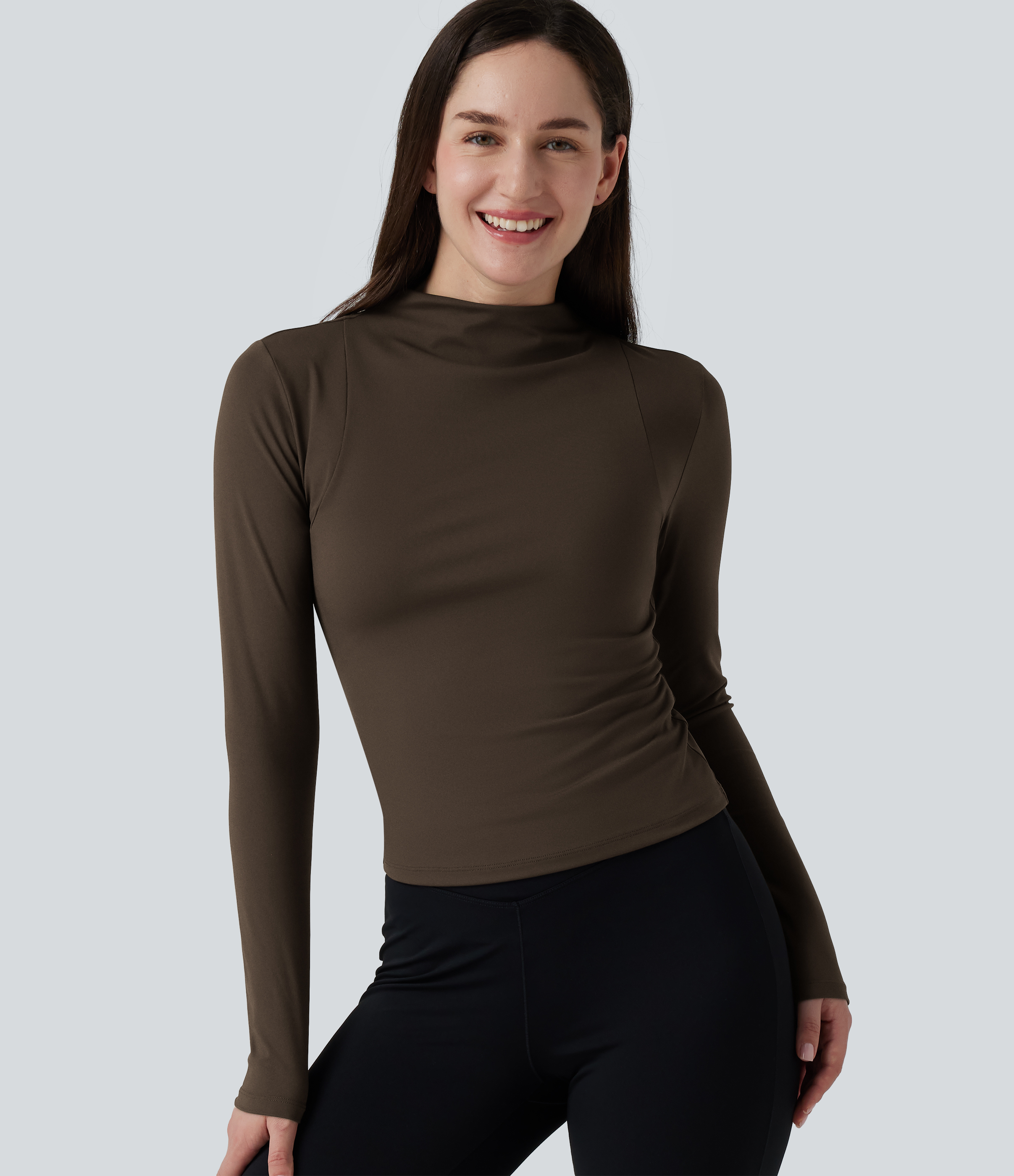 SoftlyZero™ Airy Mock Neck Long Sleeve InstantCool Yoga Sports Top