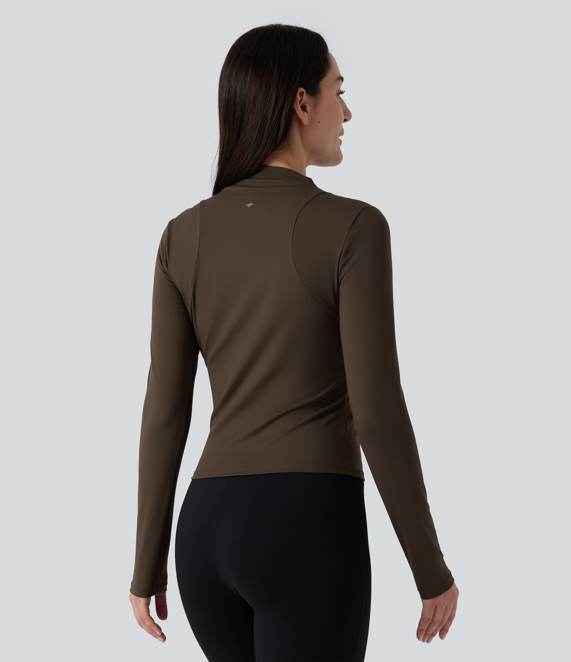 Chocolate Martini SoftlyZero™ Airy Mock Neck Long Sleeve InstantCool Yoga Sports Top / 2
