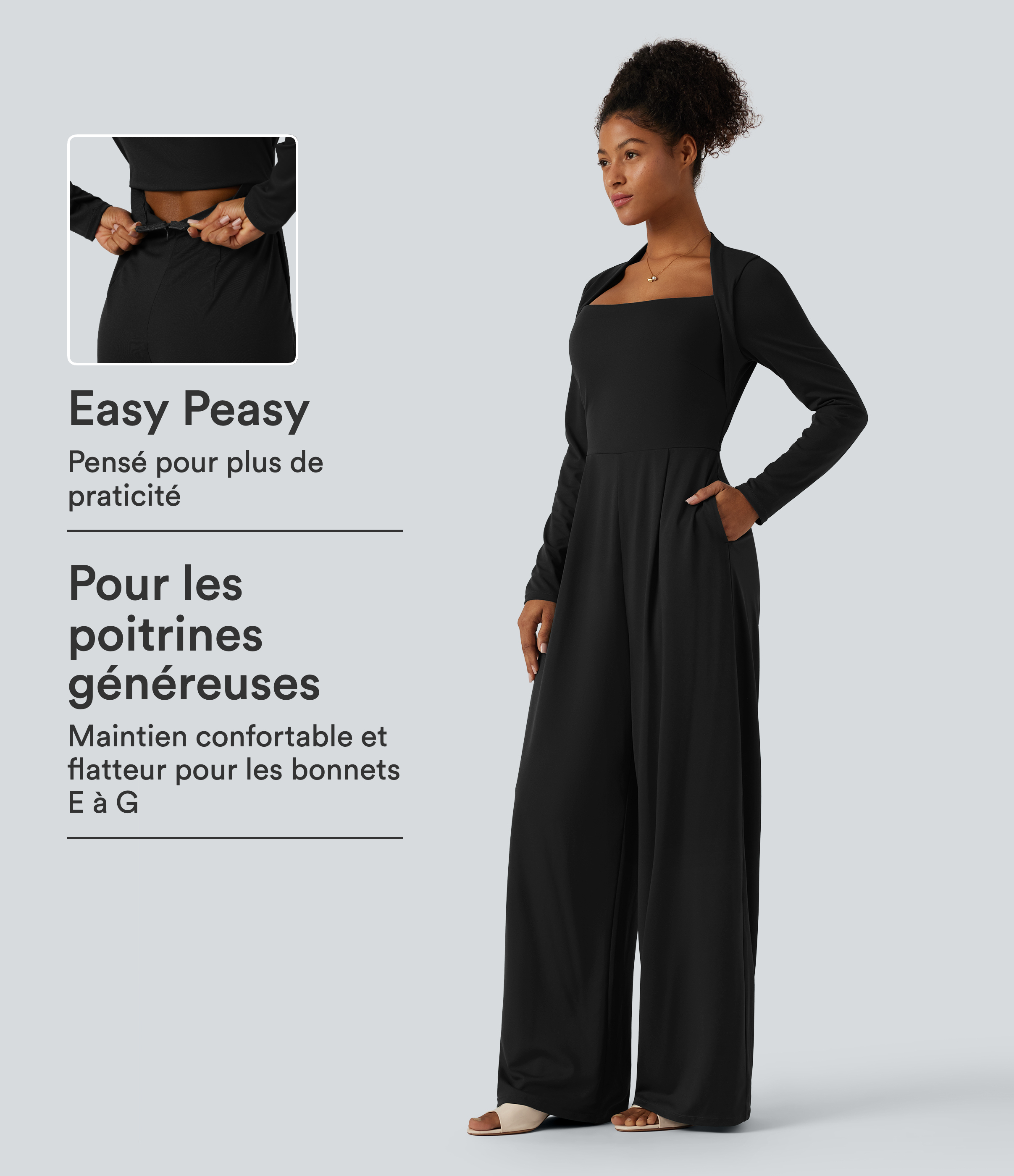 Combinaison large à manches longues avec brassière intégrée et poches - Édition Easy Peasy - Bonnets E-G
