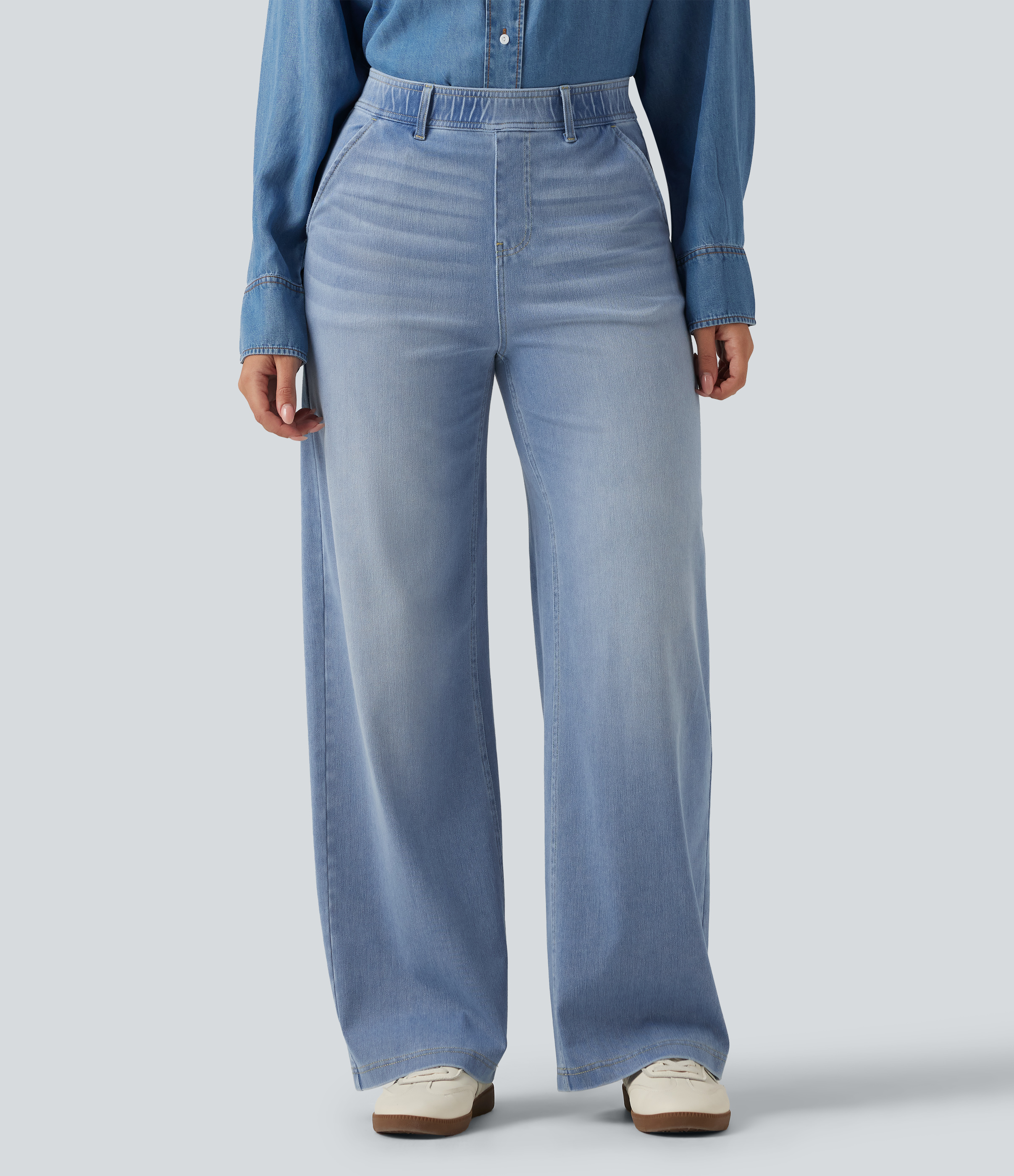 Jean droit Halara Flex™ taille haute avec poches