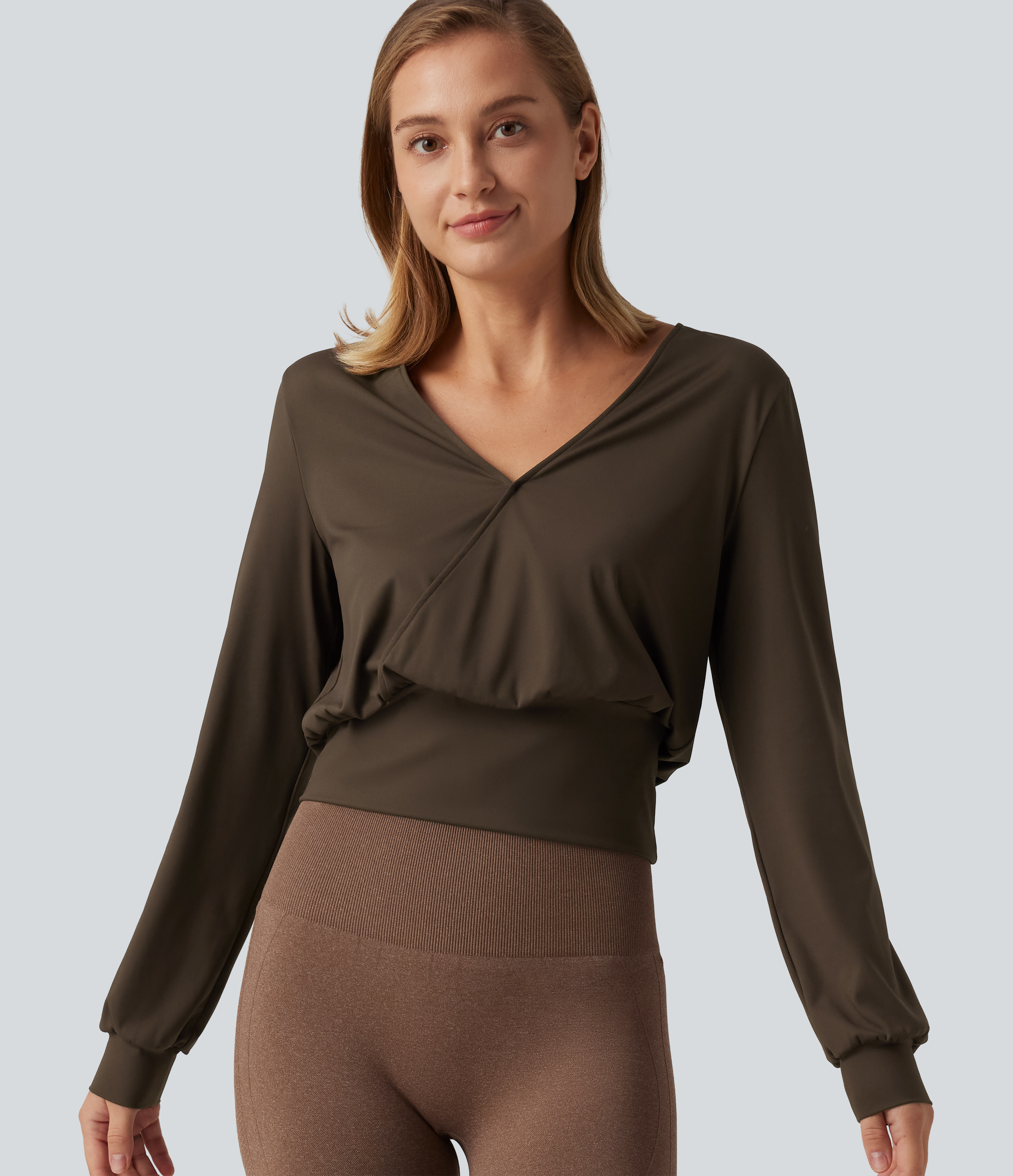 SoftlyZero™ Airy V Neck Long Sleeve InstantCool Yoga Sports Top