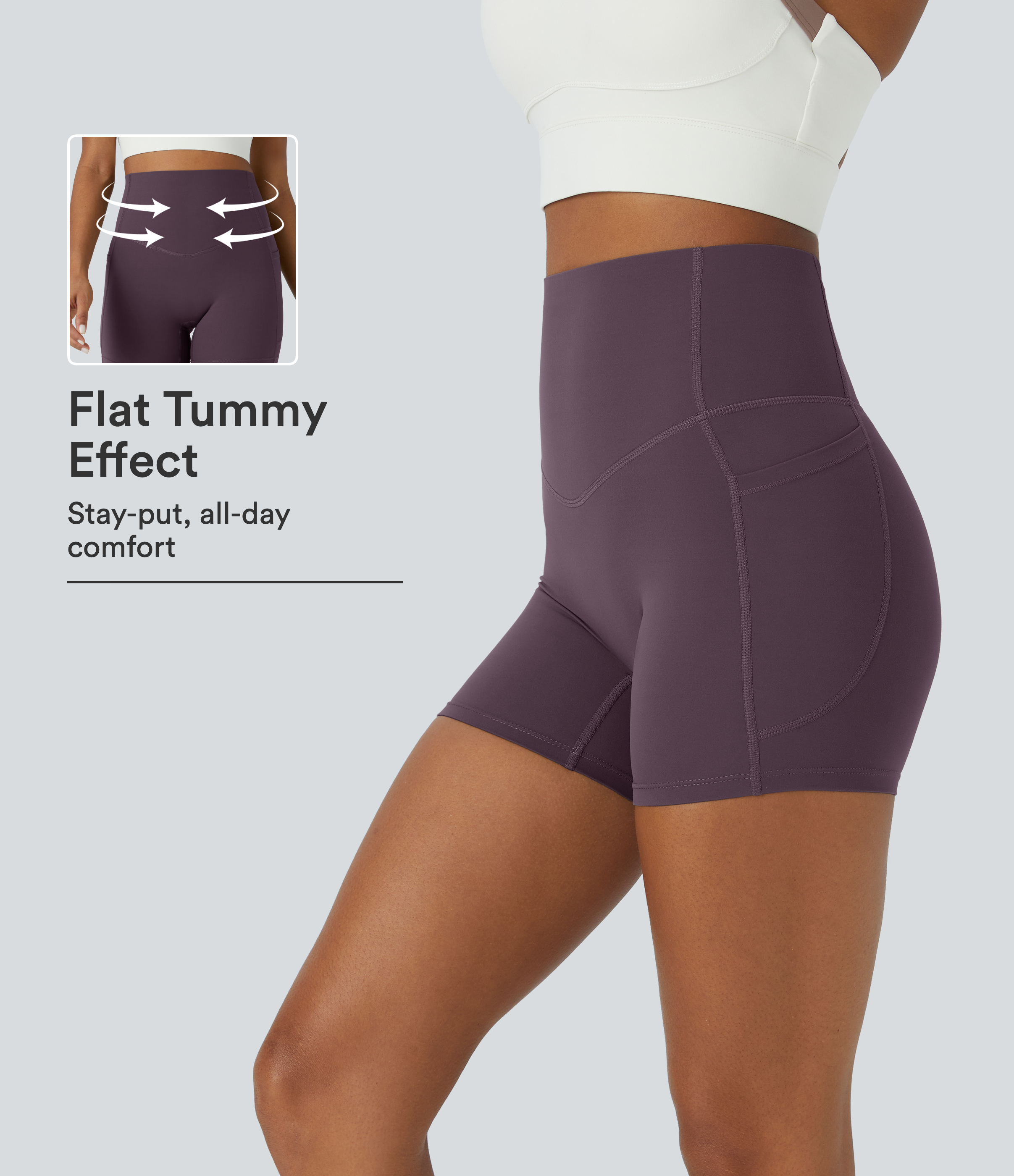 Halara UltraSculpt™ High Waisted Tummy Control Side Pocket Shaping Training Biker Shorts 5''