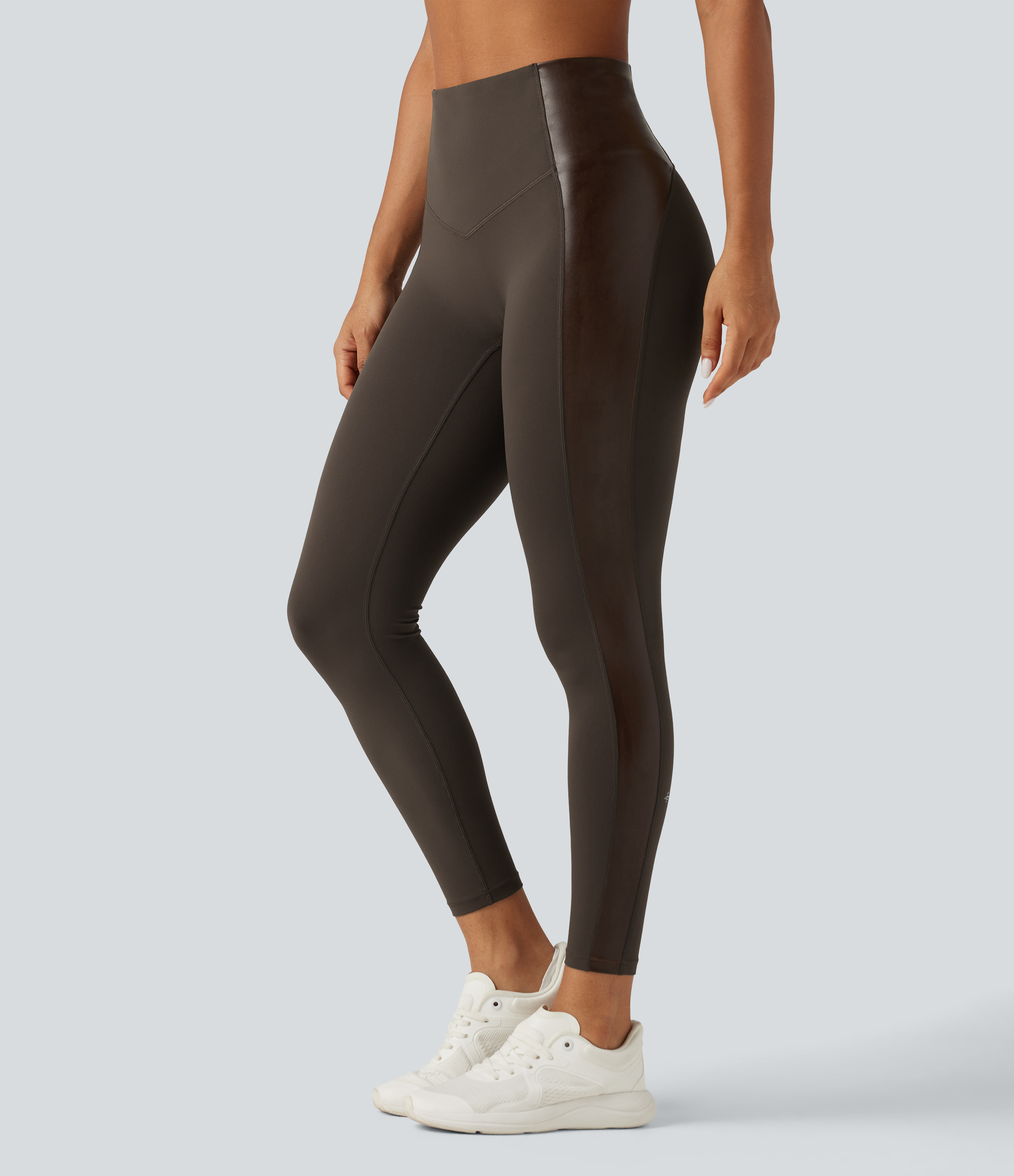Halara UltraSculpt™ High Waisted Stretchy PU Tummy Control Yoga Leggings with Pocket