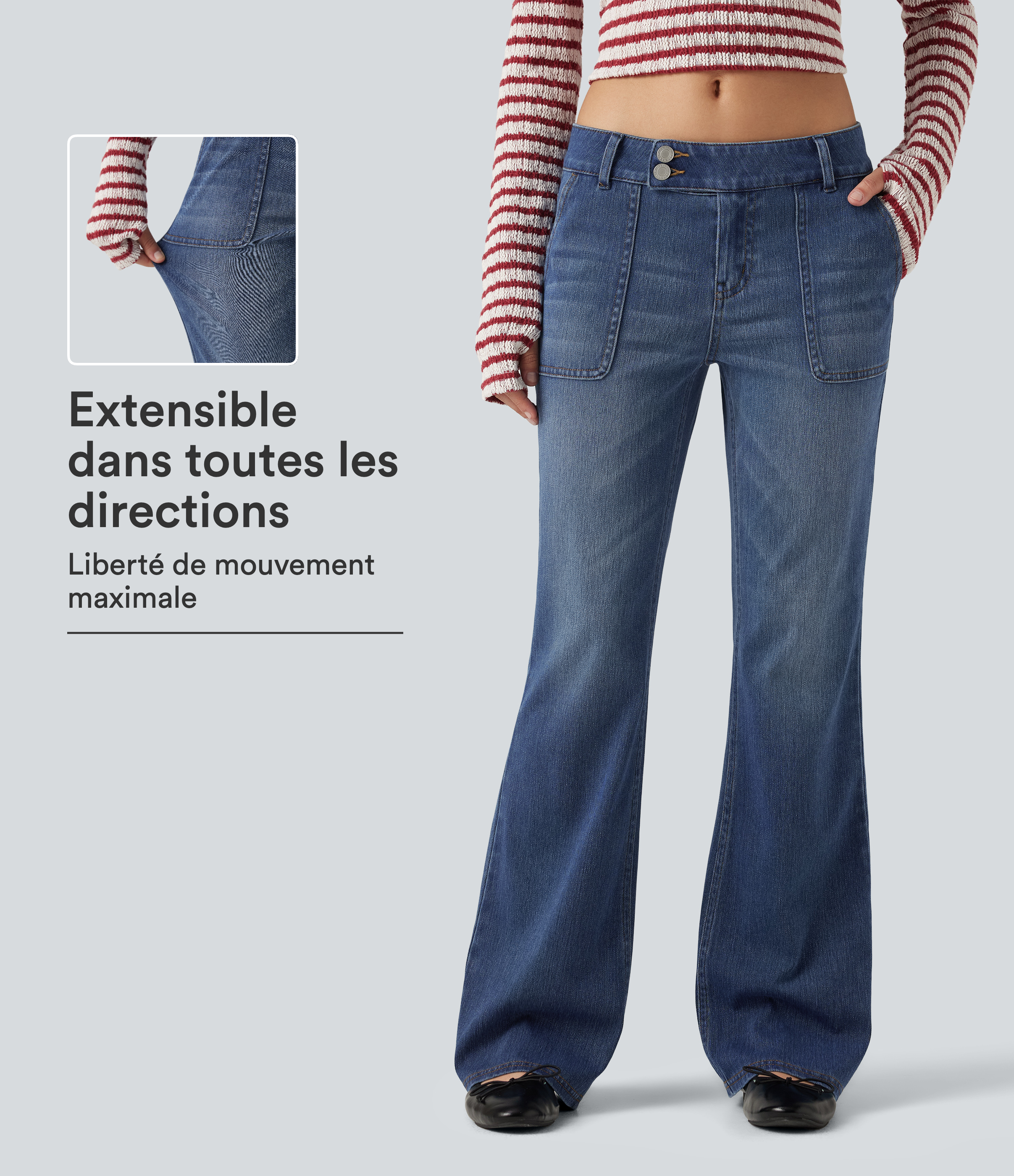 Jean bootcut Halara Flex™ taille basse avec poches