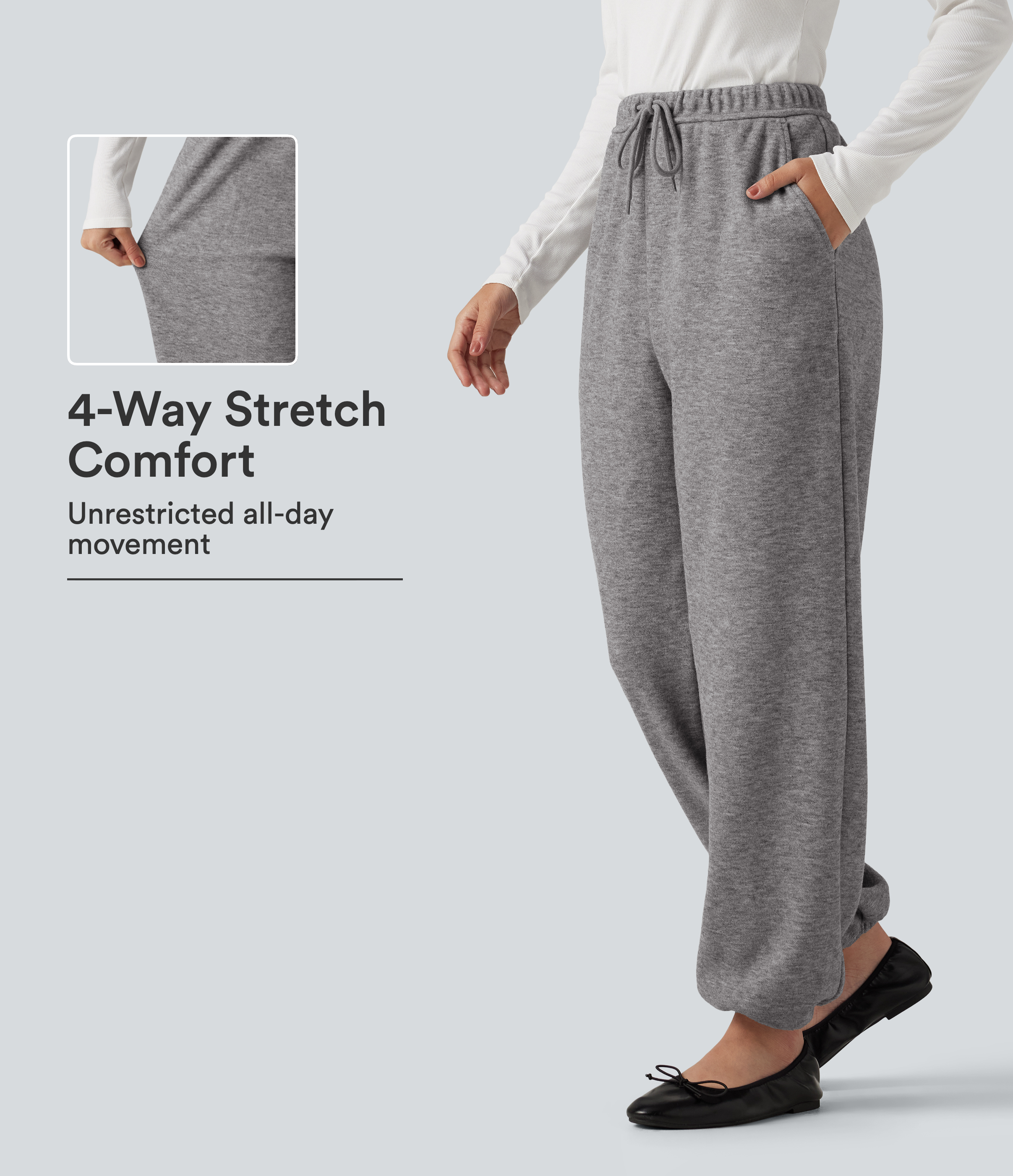 Mid Rise Drawstring Casual Sweatpants with Pockets