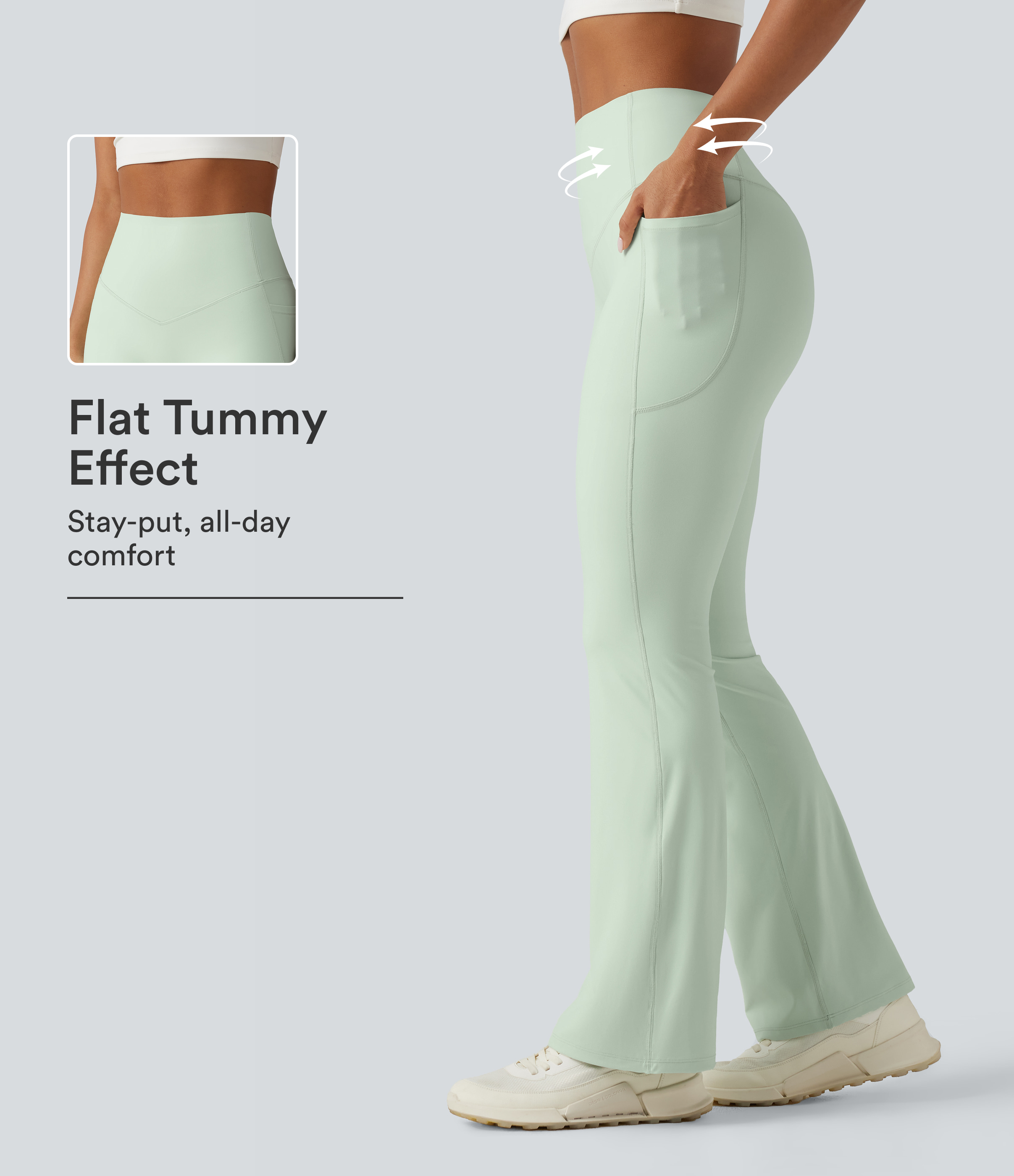 Halara UltraSculpt™ High Waisted Tummy Control Shaping Yoga Bootcut Leggings with Pockets