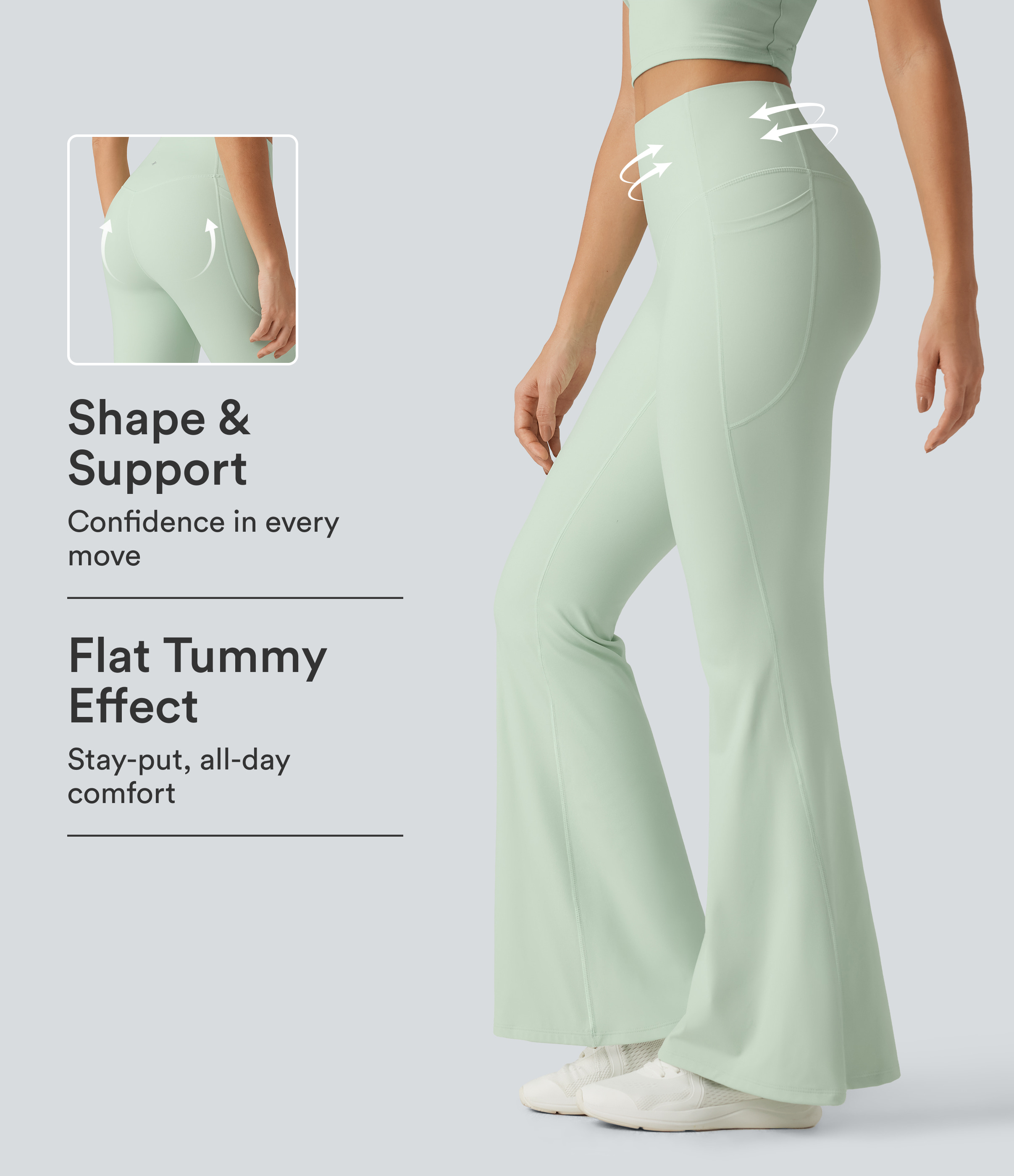Halara UltraSculpt™ High Waisted Tummy Control Flare Yoga Leggings with Pockets