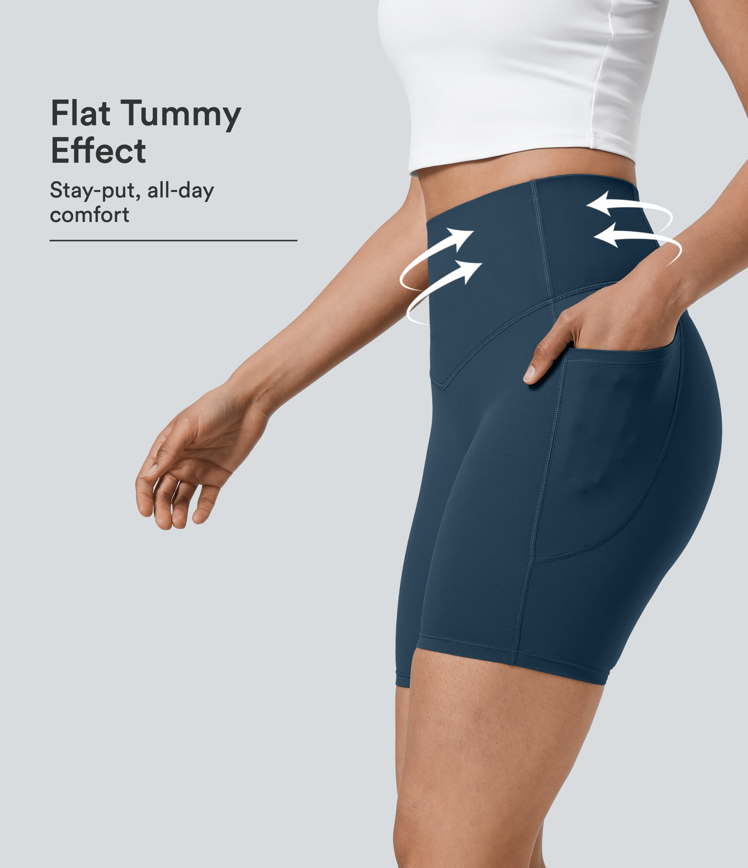 Halara UltraSculpt™ High Waisted Tummy Control Pocket Shaping Training Biker Shorts 7''