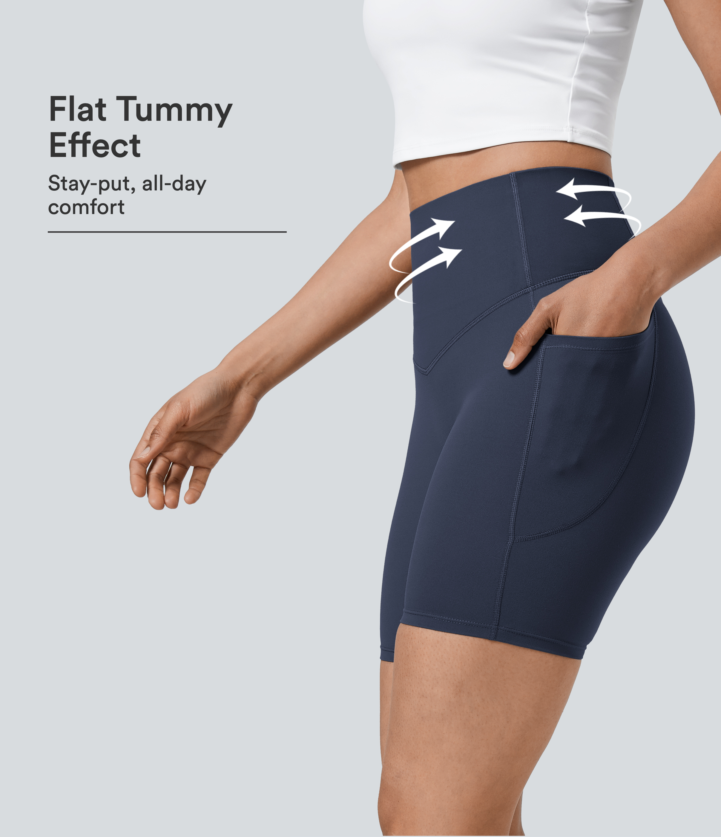 Halara UltraSculpt™ High Waisted Tummy Control Pocket Shaping Training Biker Shorts 7''