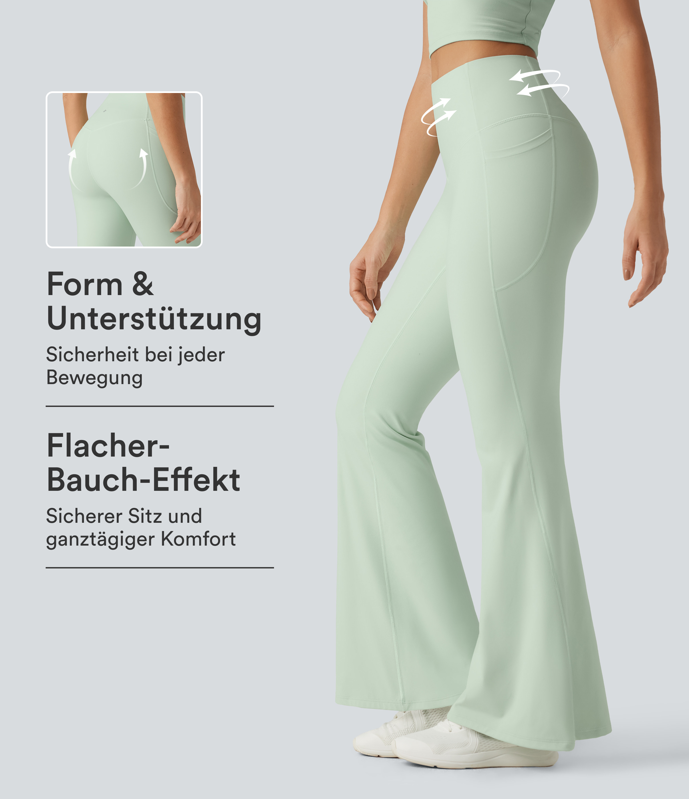 Halara UltraSculpt™ - Flare-Yoga-Leggings mit hohem Bund, Seitentaschen und Bauchkontrolle