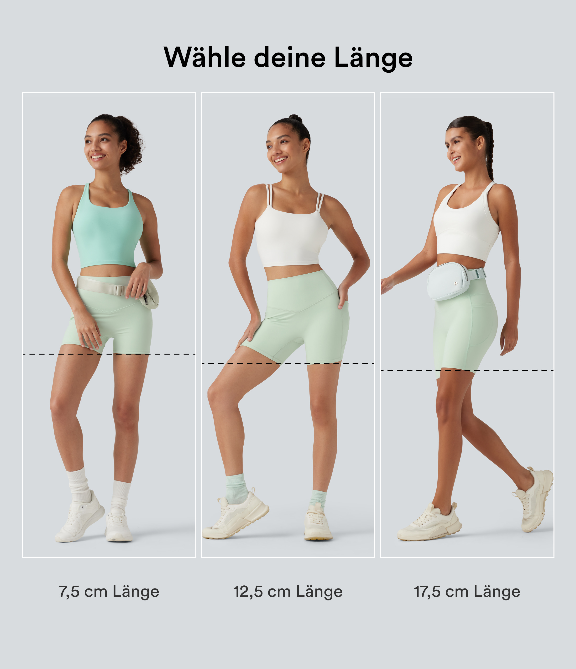 Dusty Aqua Halara UltraSculpt™ - Formende Biker-Shorts mit hohem Bund, Seitentaschen und Bauchkontrolle - 17,8 cm / 2