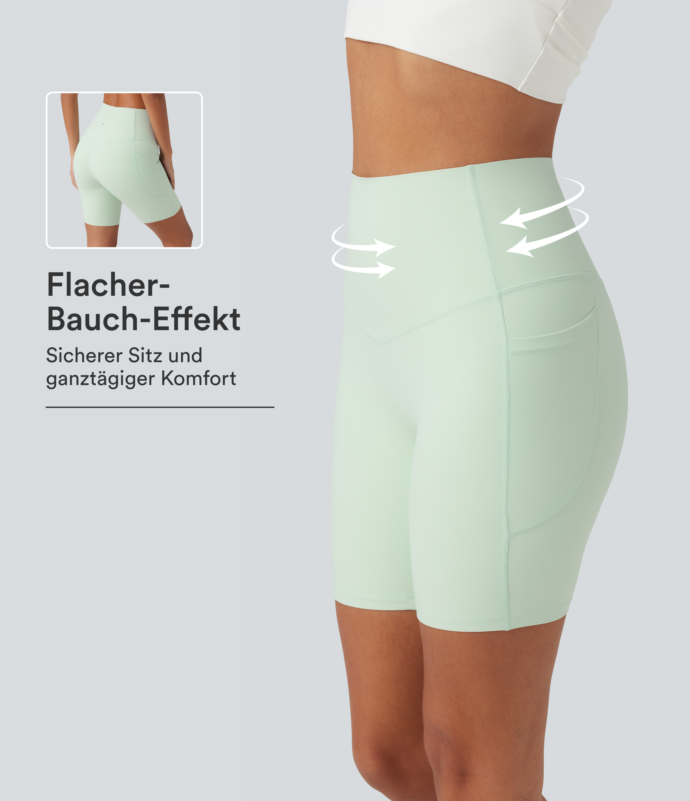 Halara UltraSculpt™ - Formende Biker-Shorts mit hohem Bund, Seitentaschen und Bauchkontrolle - 17,8 cm