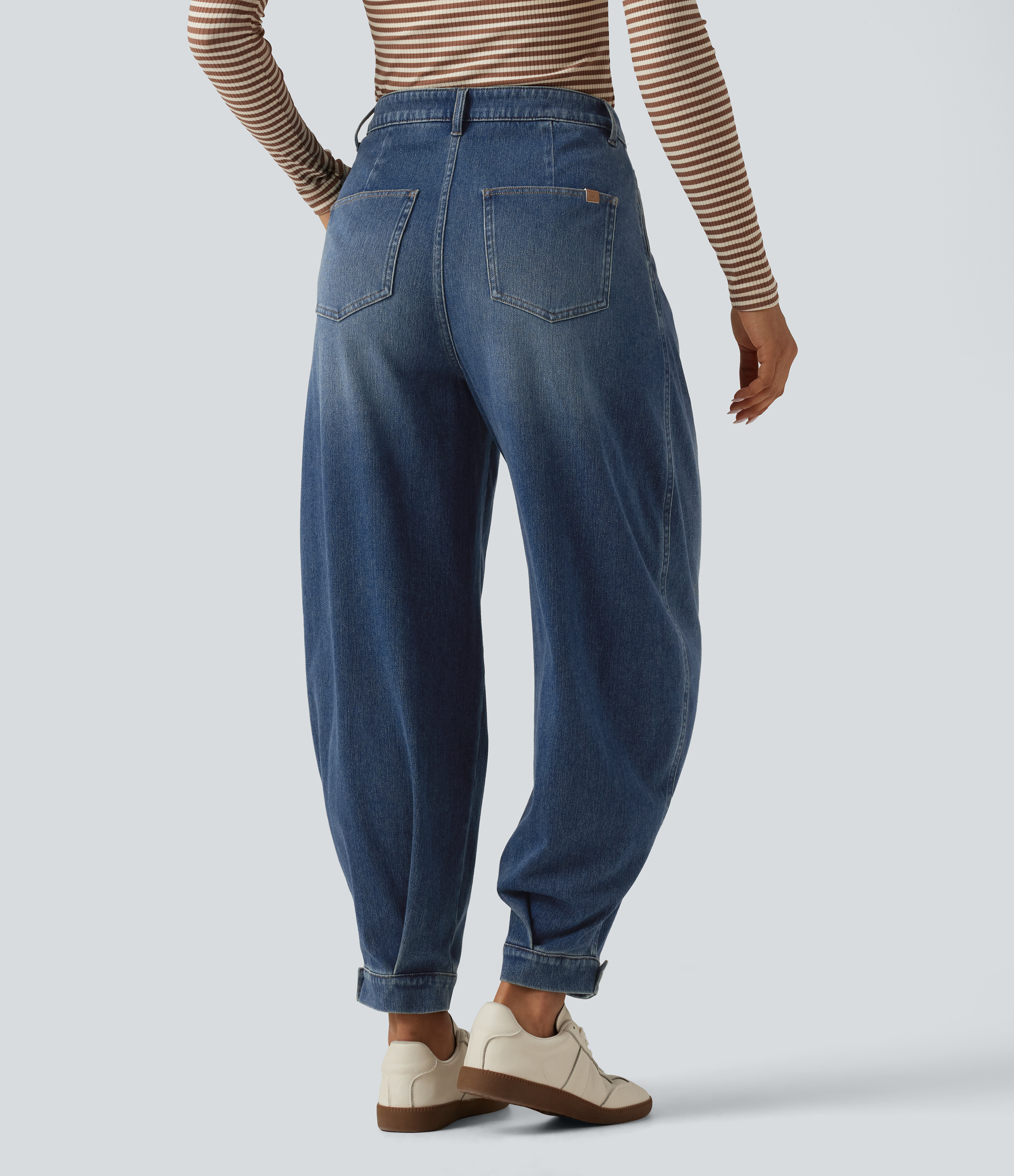 Pageant Blue Denim Halara Flex™ High Waisted Casual Denim Joggers with Pockets / 2