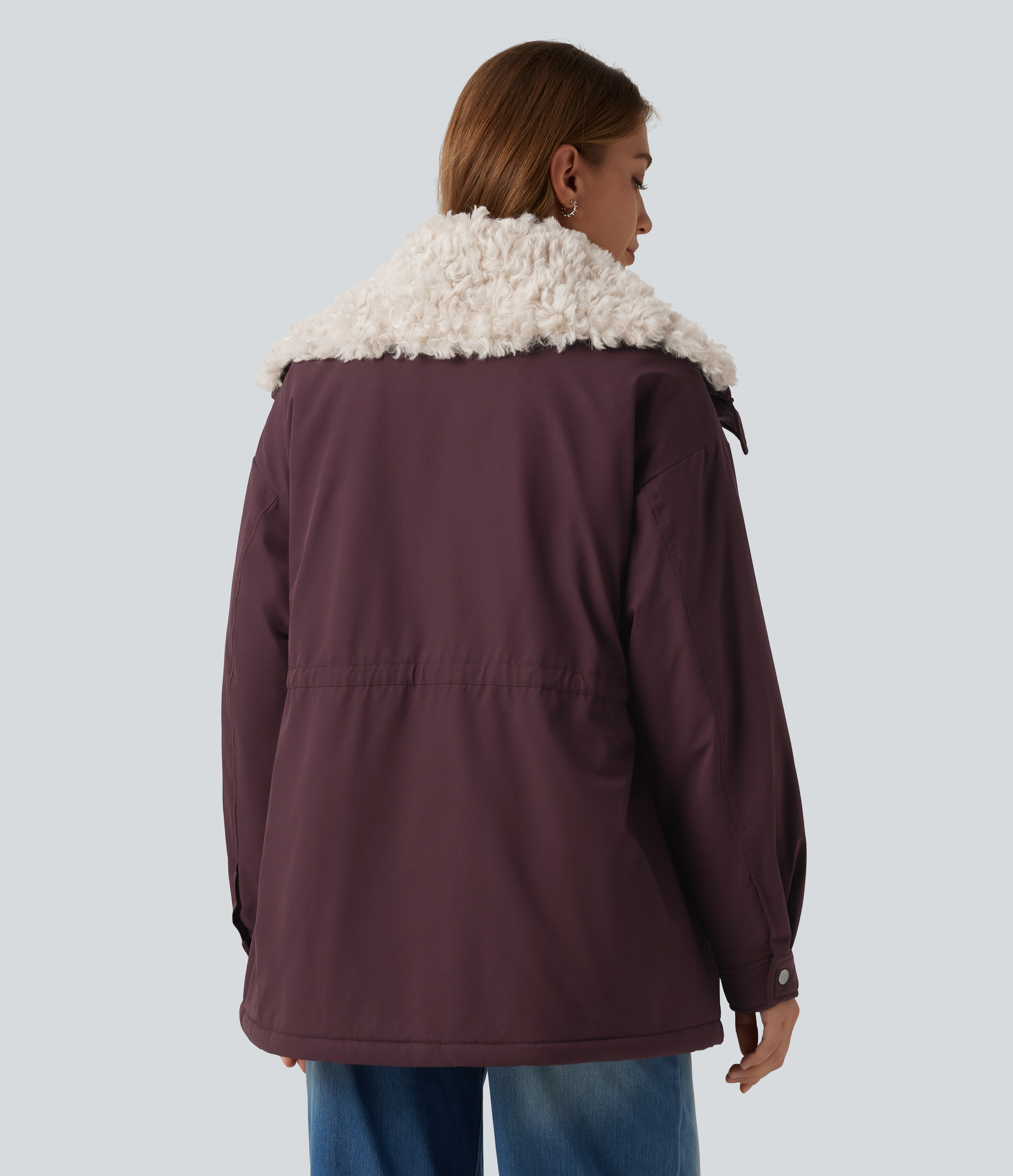 Fig Parka matelassée à col tailleur manches longues avec poches / 2