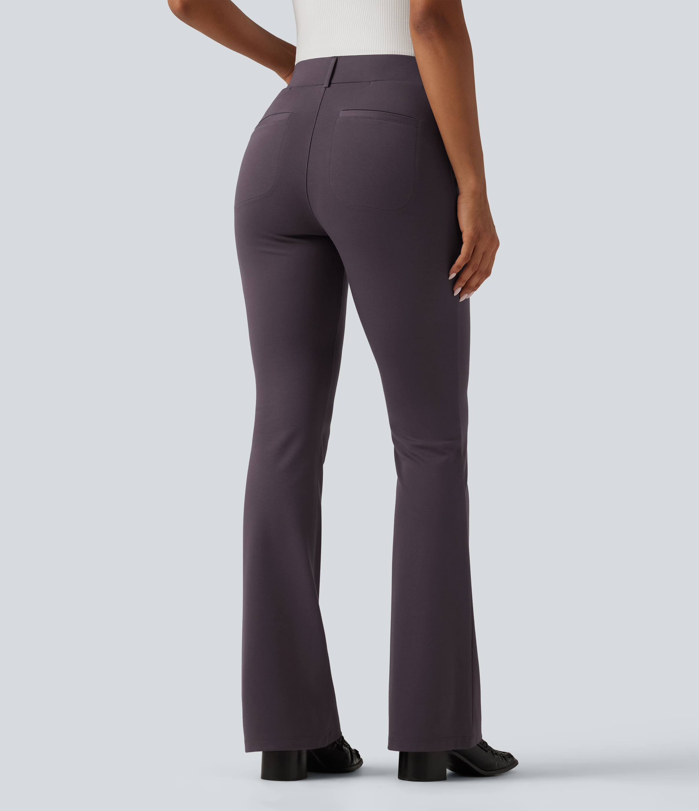 Night's Purple Halara Flex™ Bootcut-Arbeitshose mit mittlerer Bundhöhe und Taschen / 2
