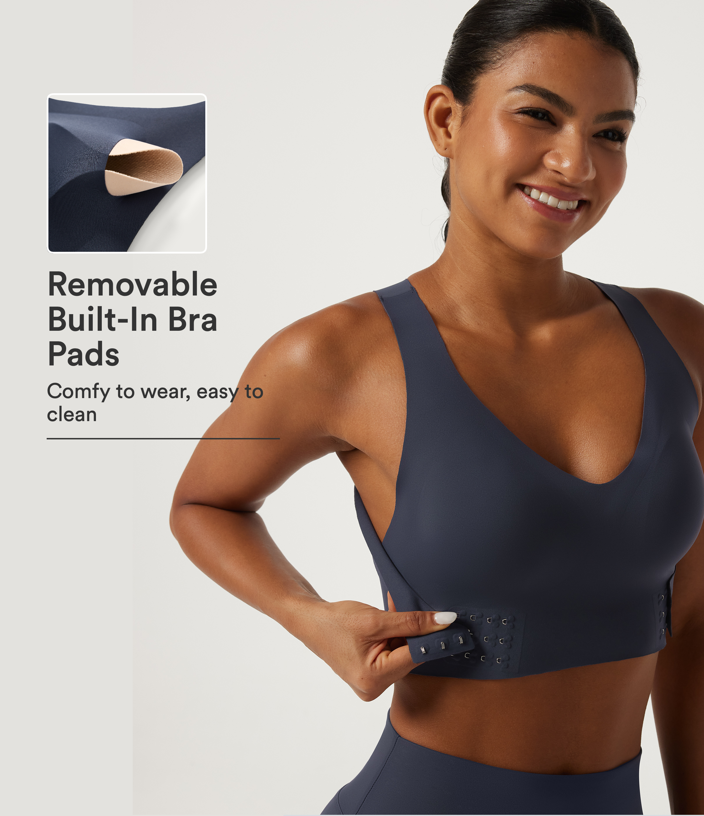 Light Support V-Neck Cut Out InstantCool Quick Dry Running Sports Bra with Built-in Bra