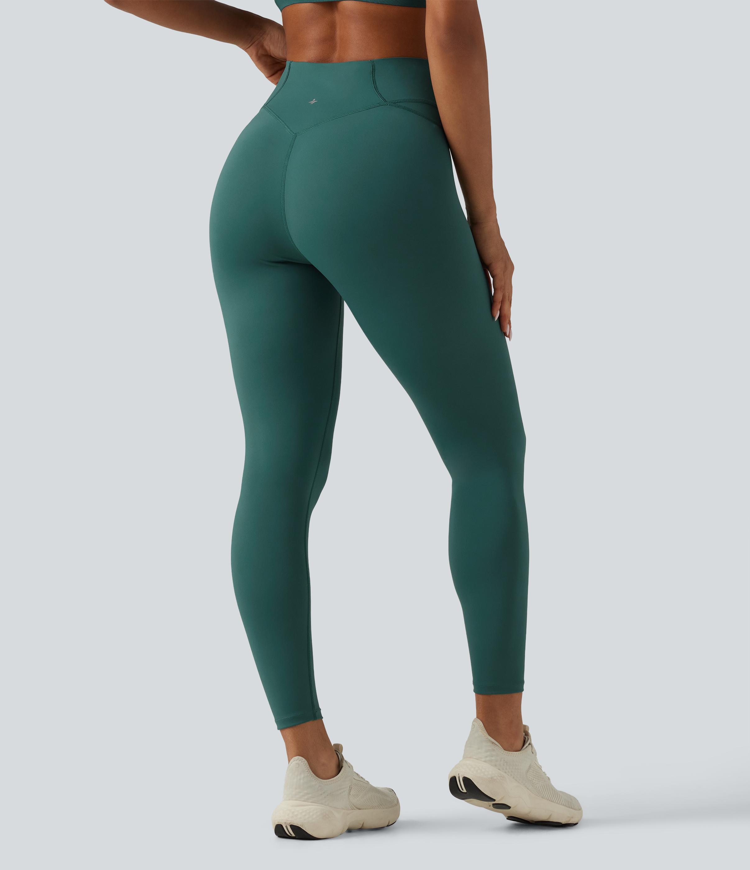 Viridian High Waisted Skinny Running Leggings with Pocket / 2