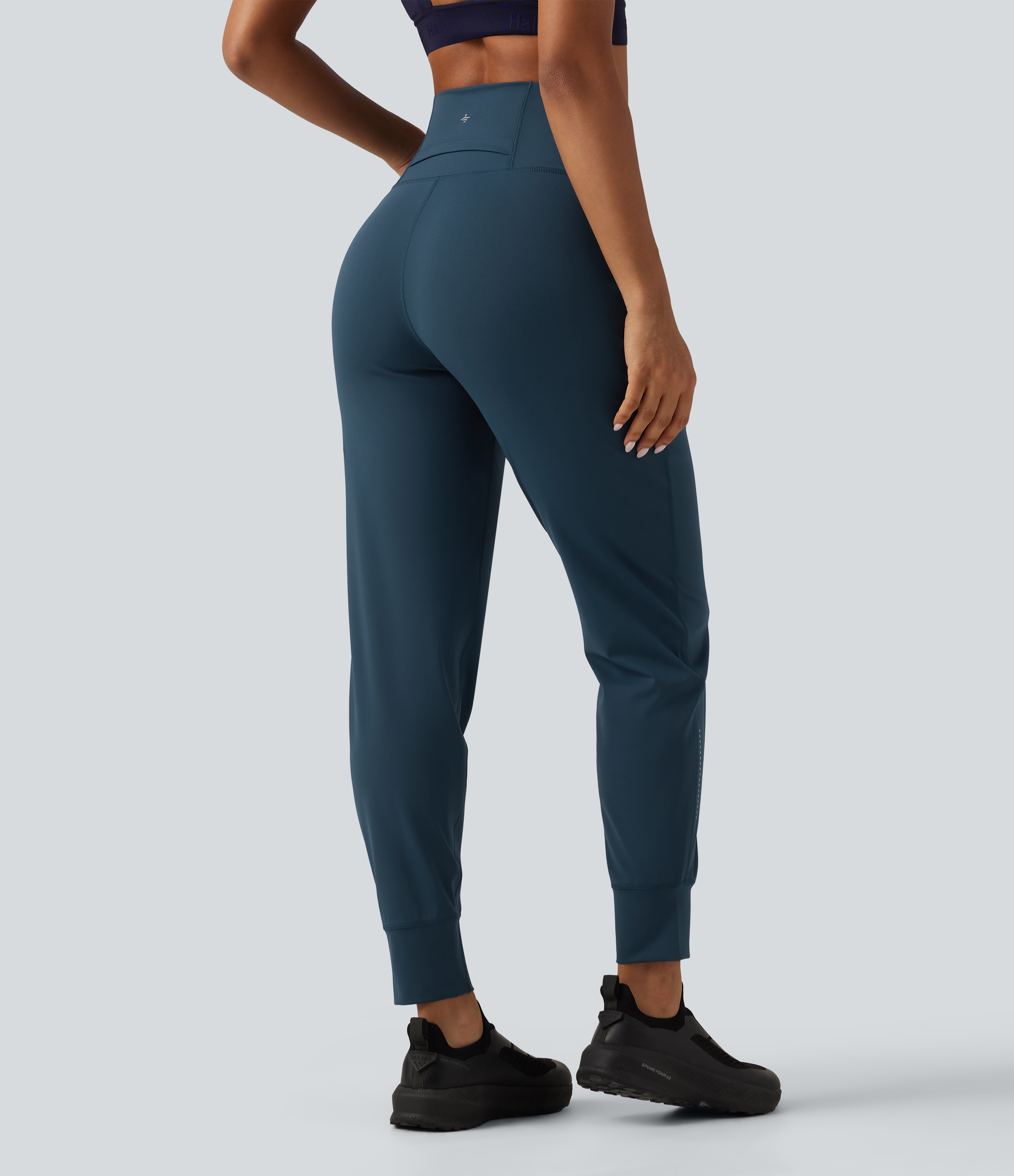Majolica Blue Softlyzero™ Luchtige hardloopjoggers met hoge taille, reflecterende stippen, InstantCool en zakken / 2