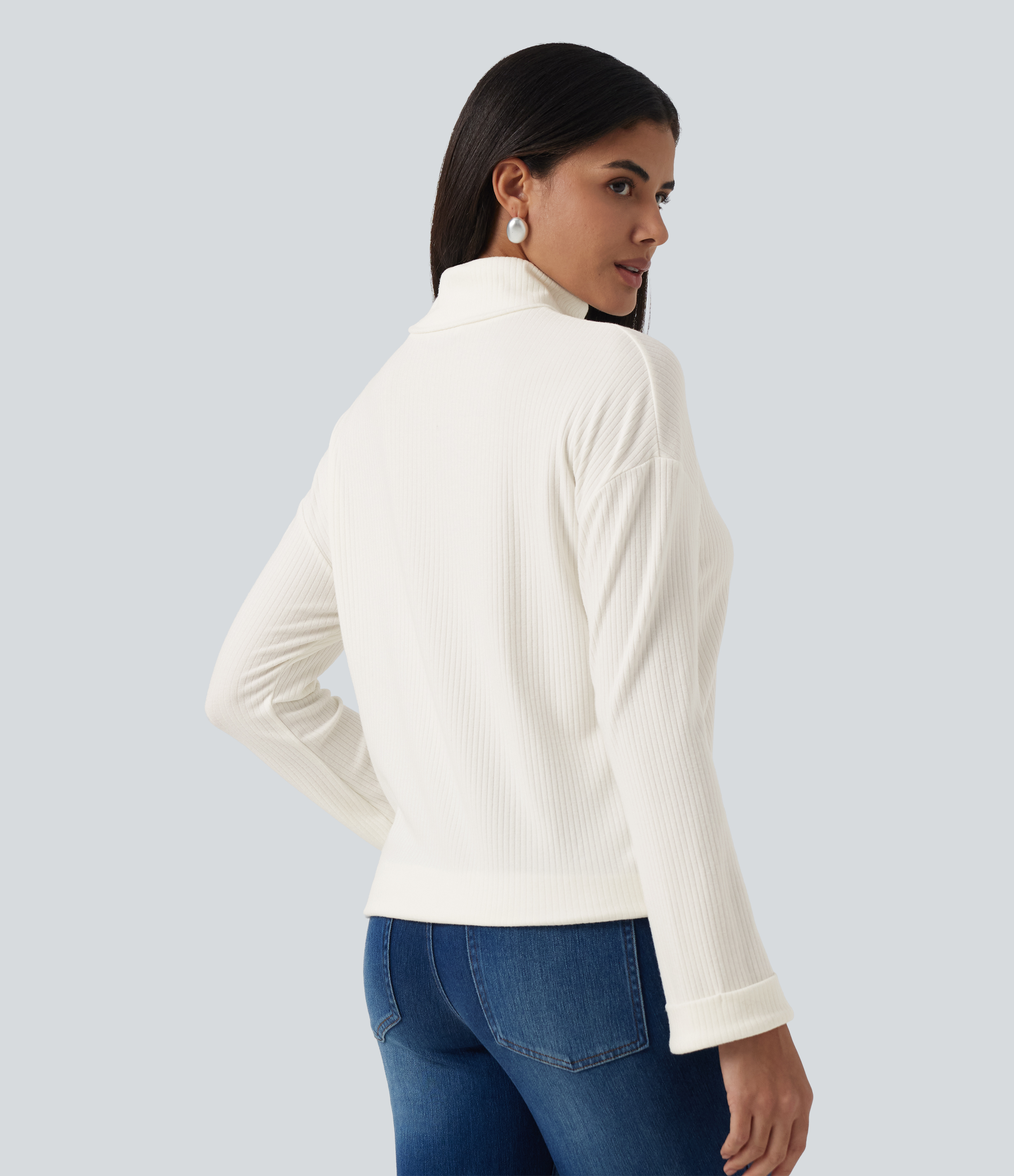 Candied Cloud High Neck Long Sleeve Casual Top / 2
