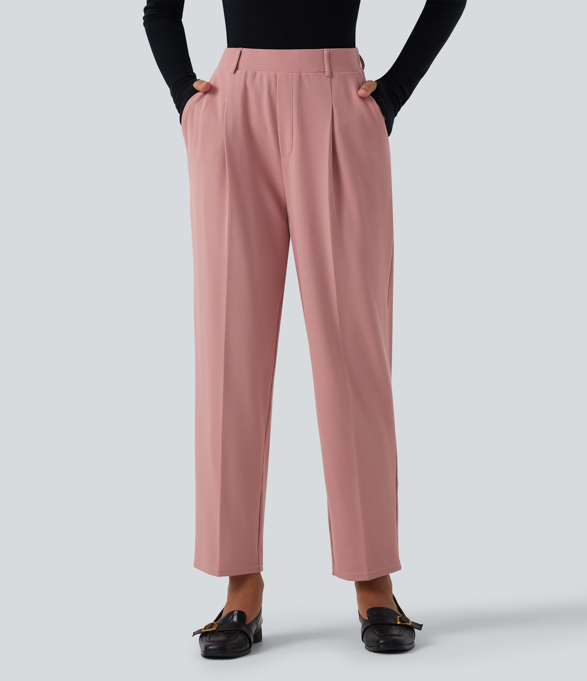 Halara Flex™ High Waisted Tapered Waffle Work Pants with Pockets