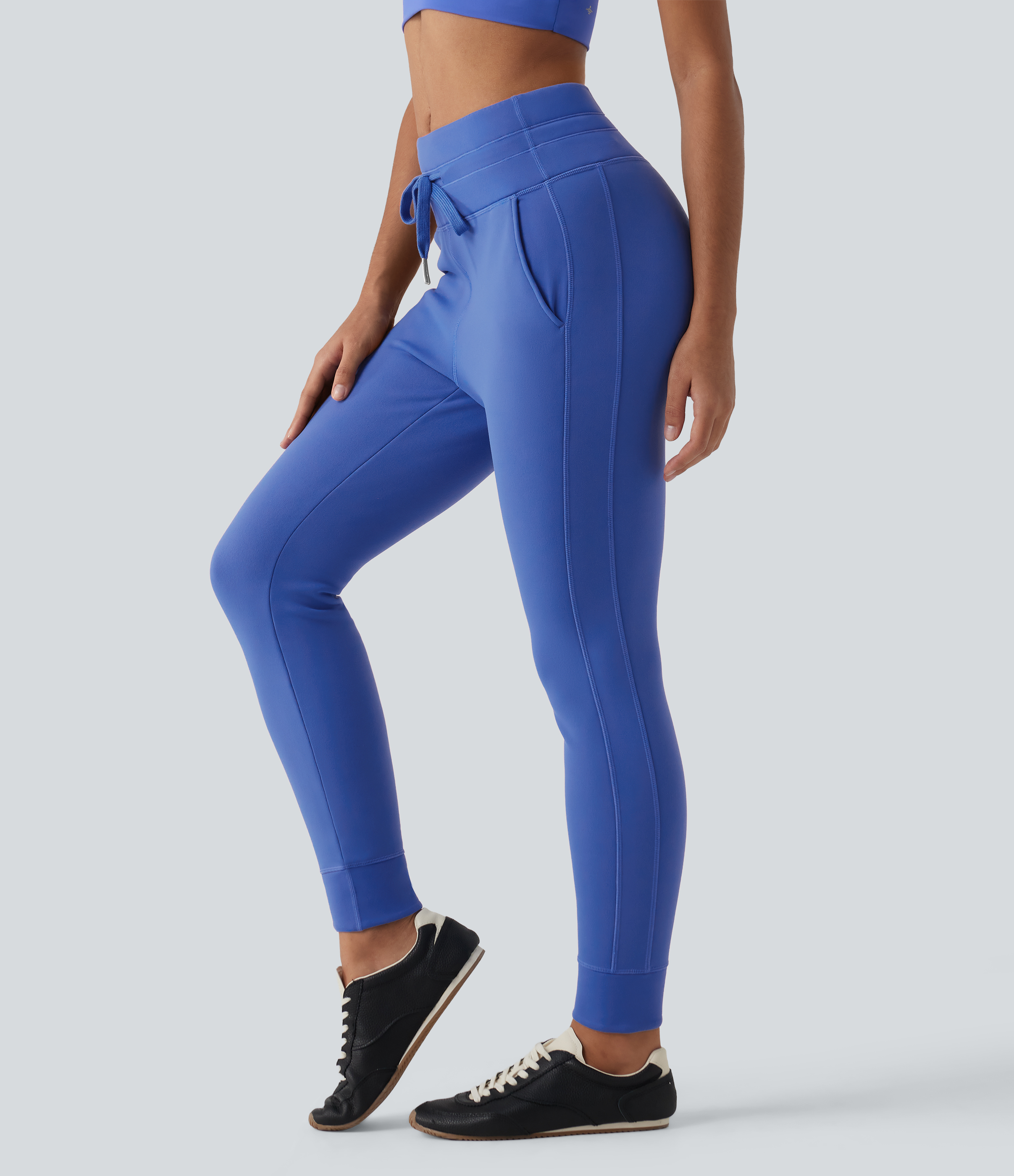 Beaucoup Blue Jogging de yoga SoftlyZero™ Plush doublé polaire taille haute coupe ajustée avec poches / 1