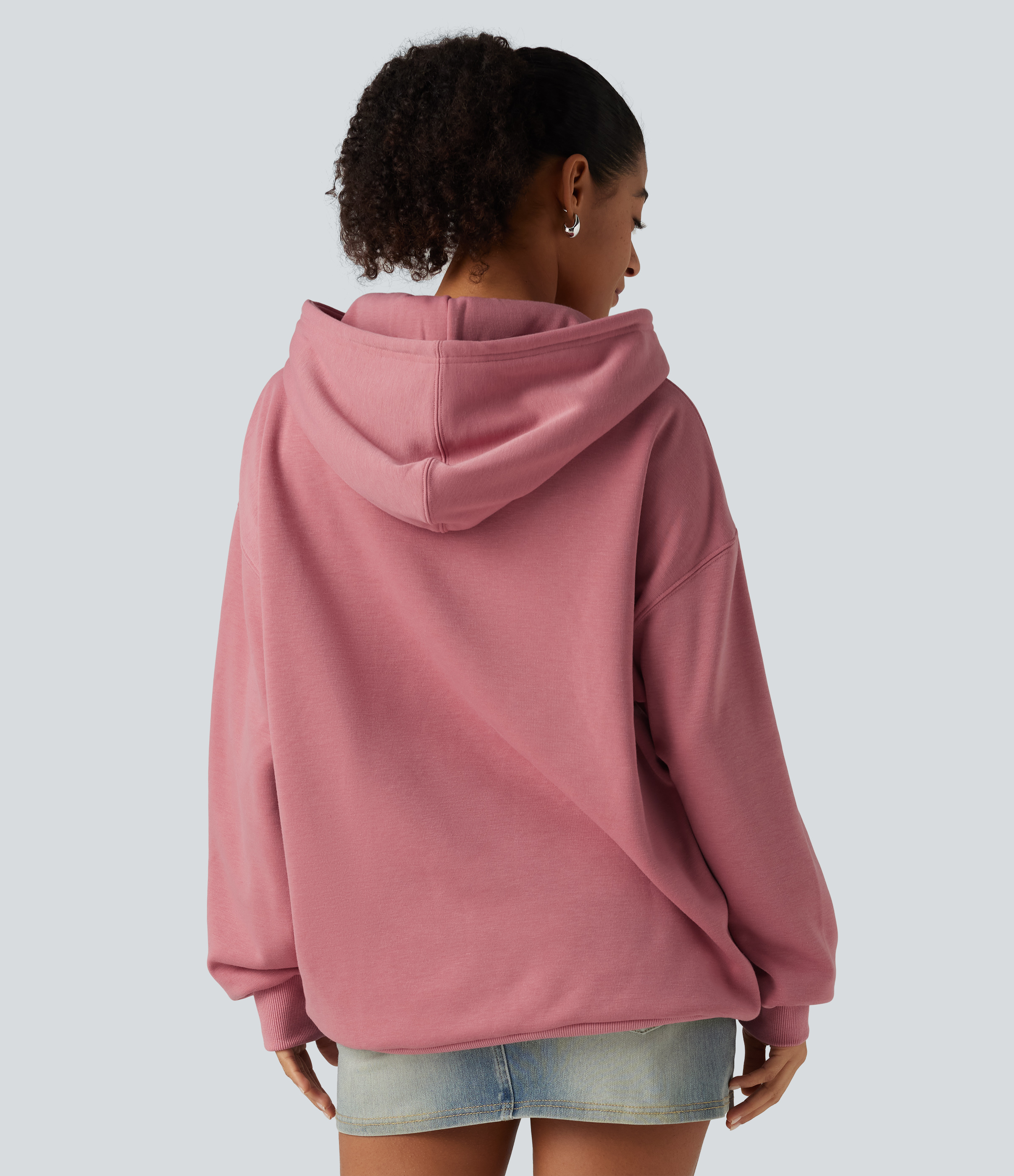 Desert Rose Hooded Long Sleeve Fleece Casual Sweatshirt / 2