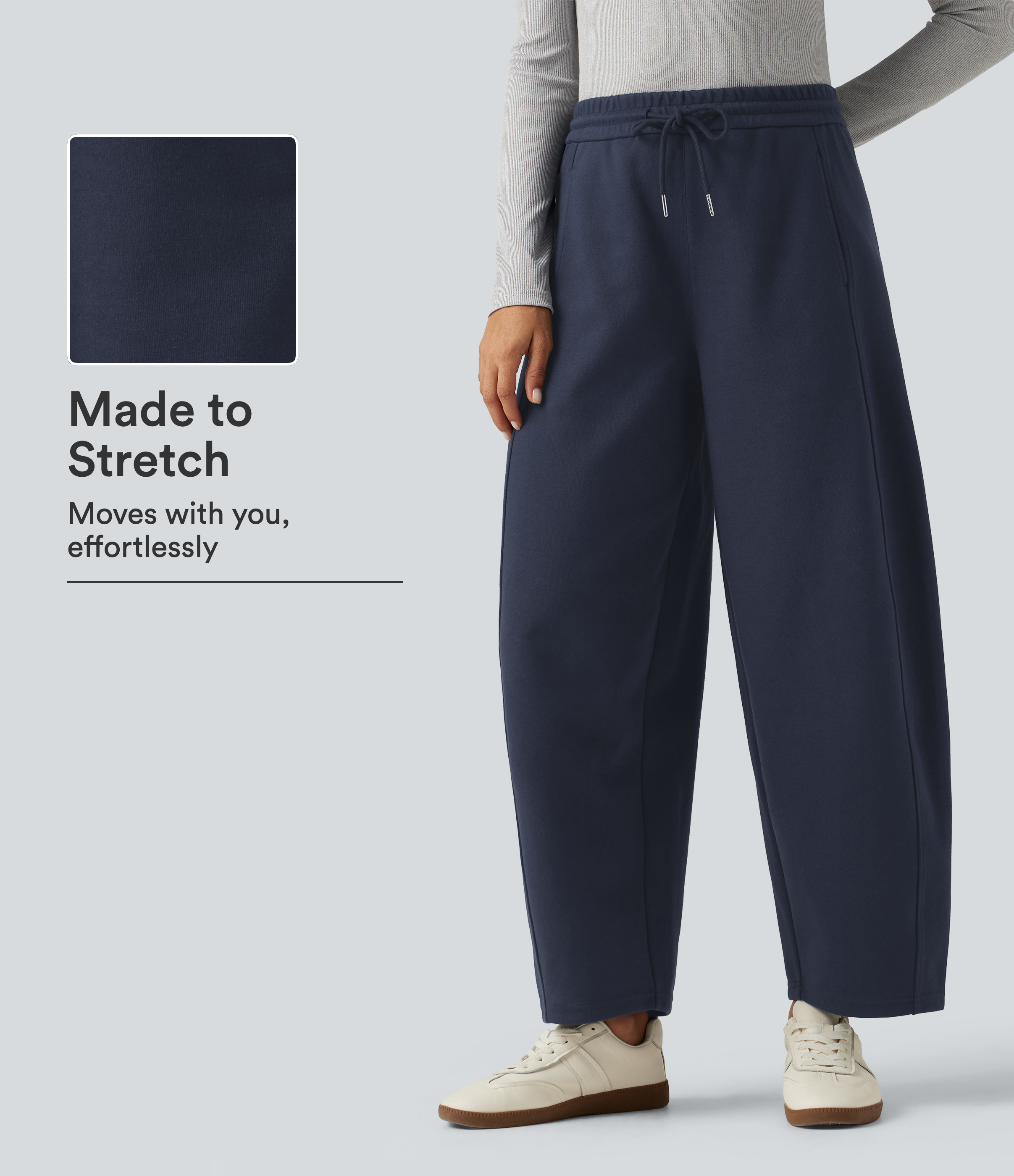 Mid Rise Drawstring Casual Cotton Sweatpants with Pockets