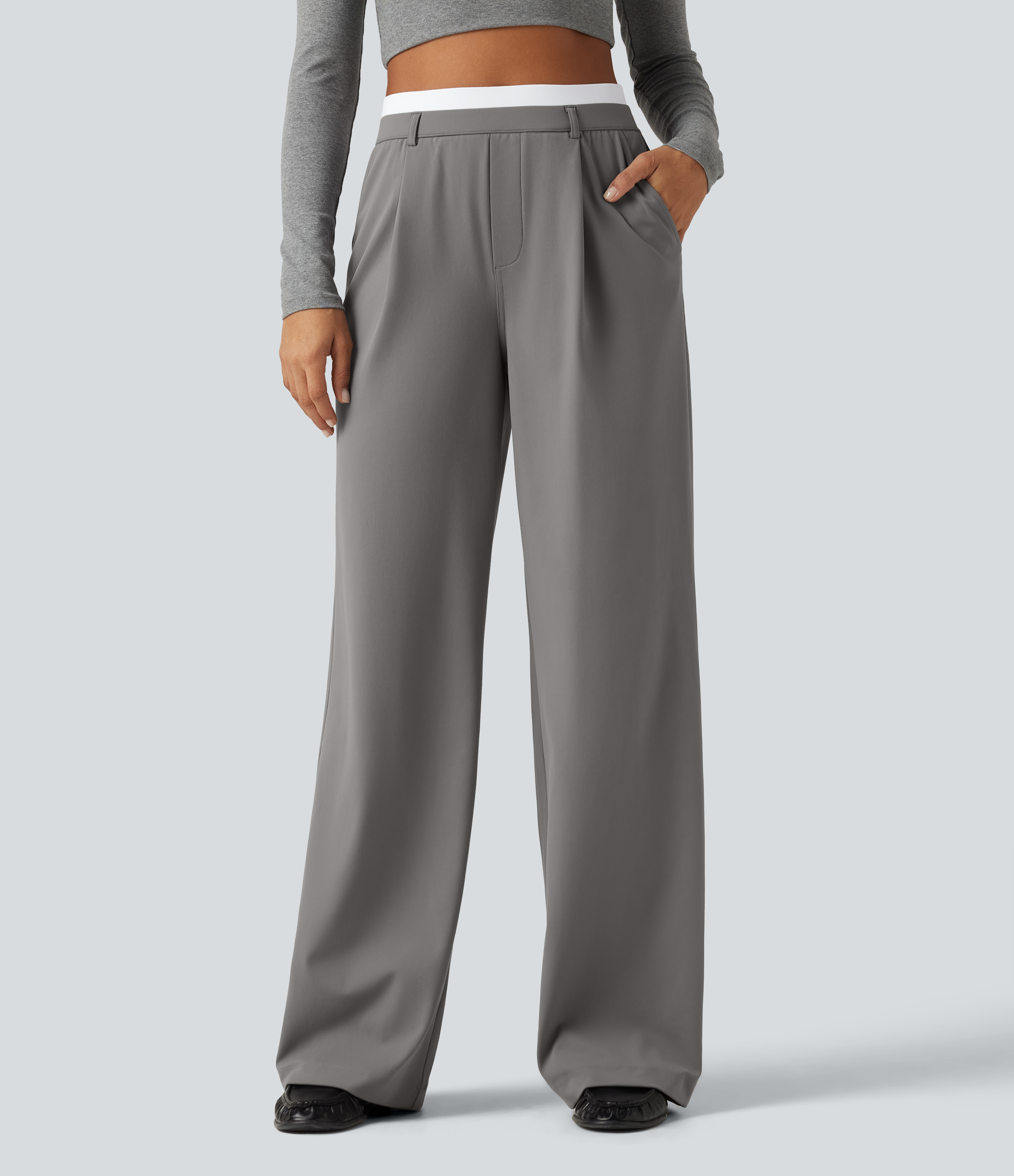 Halara Flex™ DayStretch High Waisted Straight Leg Work Pants with Pockets