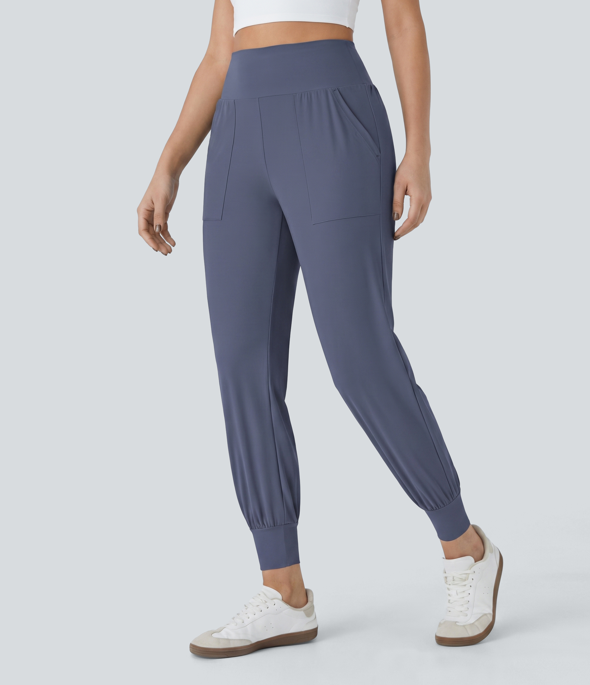 Nightshadow Blue Jogging Casual Uni Taille Haute Poche Latérale  / 2