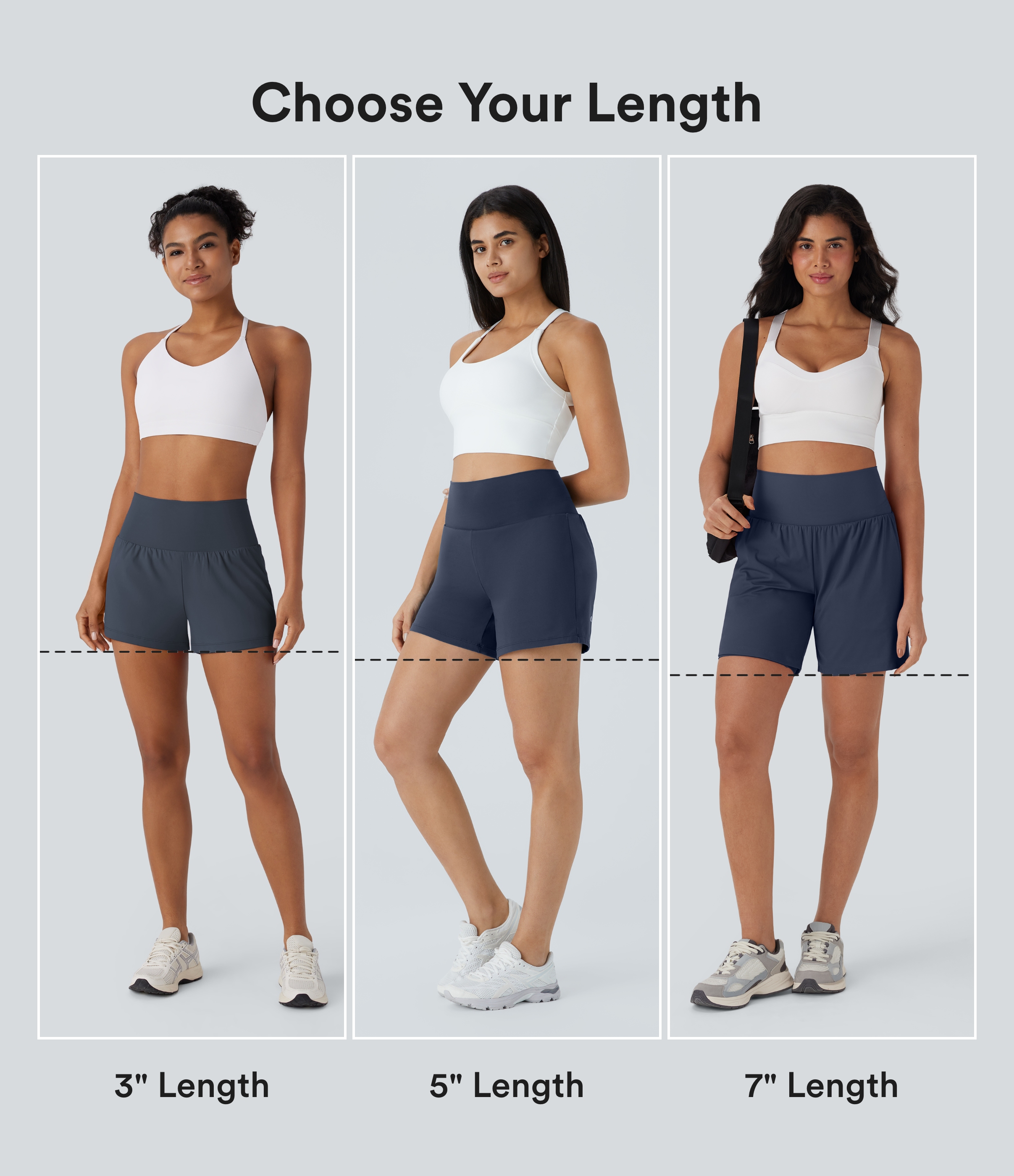 Majolica Blue Softlyzero™ Airy Super High Waisted 2-in-1 InstantCool Women Yoga Gym Running Shorts 7" with Pockets / 2