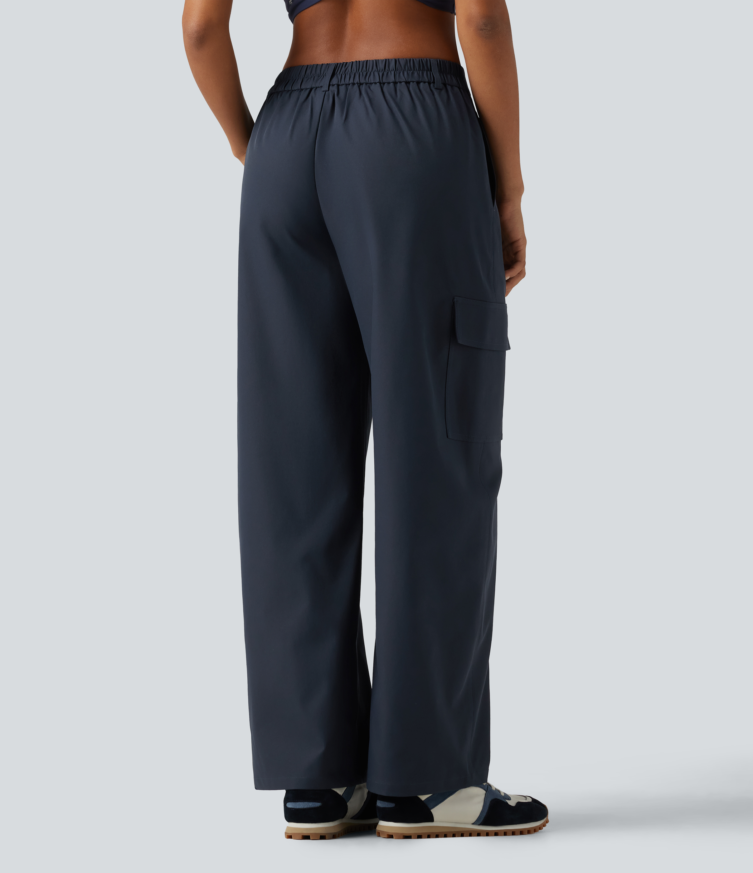Polar Night Water Repellent Wear-Resistant Mid Rise Barrel Leg Hiking Cargo Pants with Pockets / 2