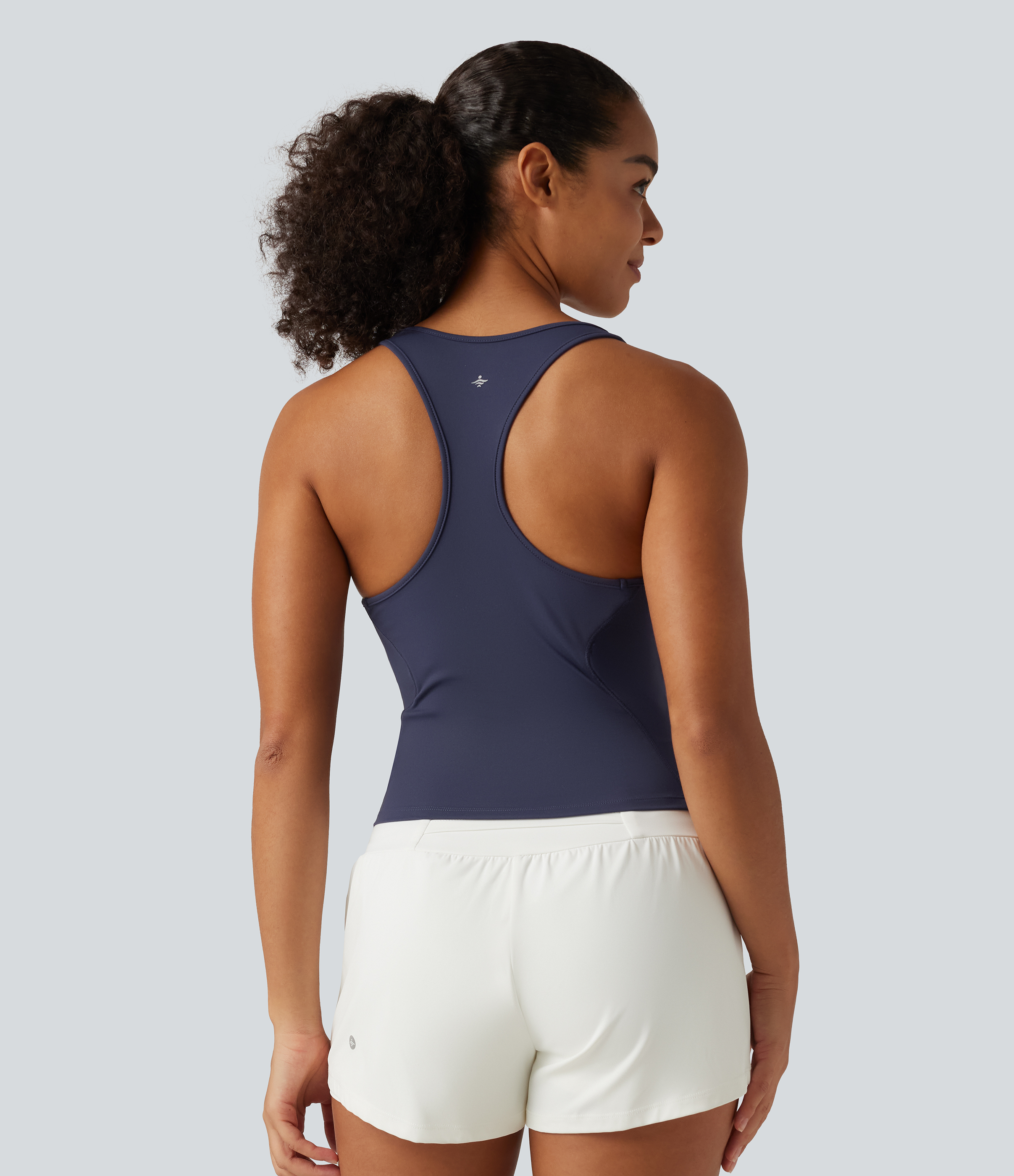 Peacoat SoftlyZero™ Plush Square Neck Racerback Yoga Tank Top / 2
