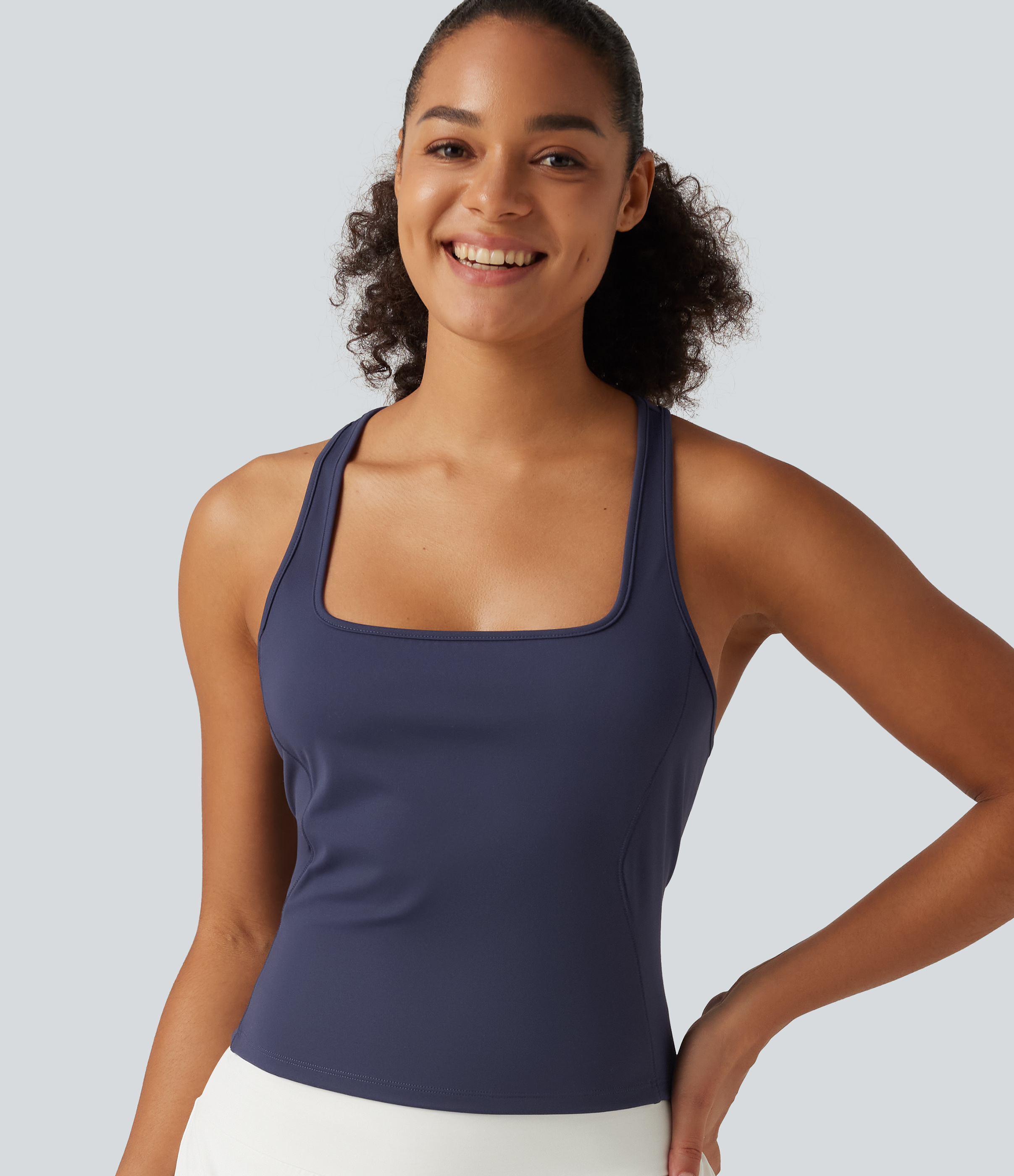 SoftlyZero™ Plush Square Neck Racerback Yoga Tank Top
