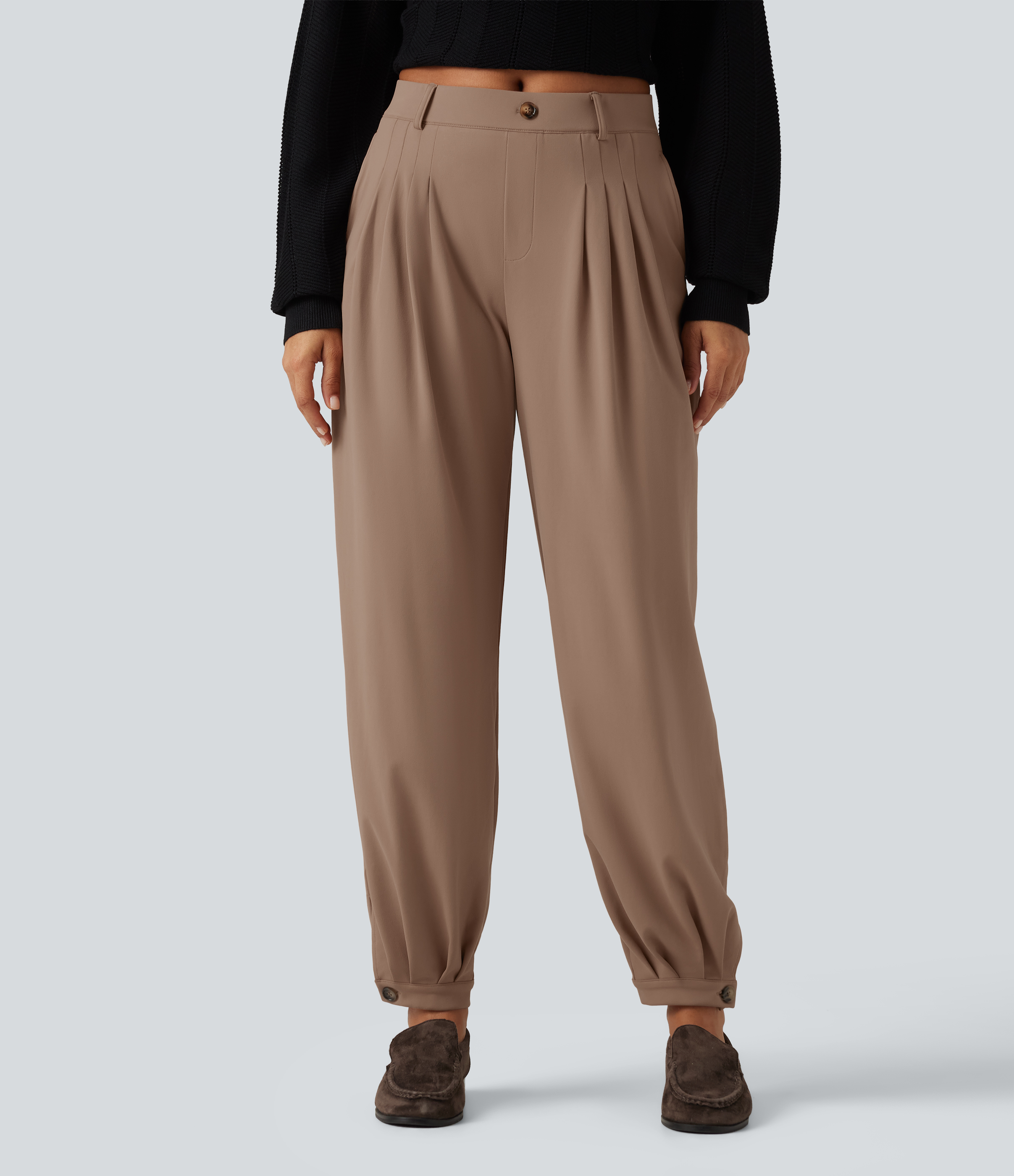 Halara Flex™ DayStretch Wrinkle Recovery Mid Rise Ruched Work Joggers with Pockets